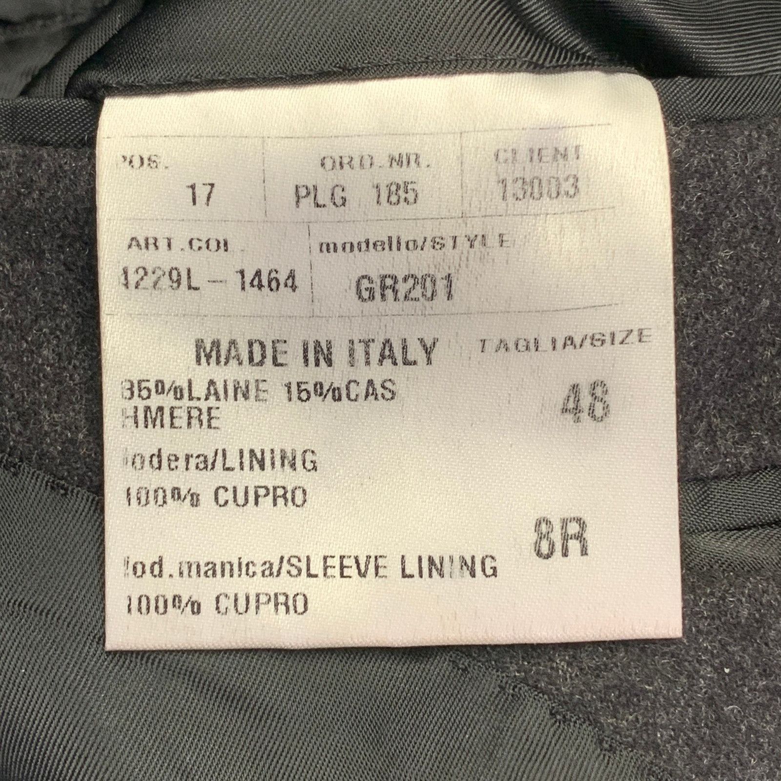 Vintage Size 38 Grey Charcoal Wool Cashmere Single Button Sport Coat Size 38R - 6 Thumbnail