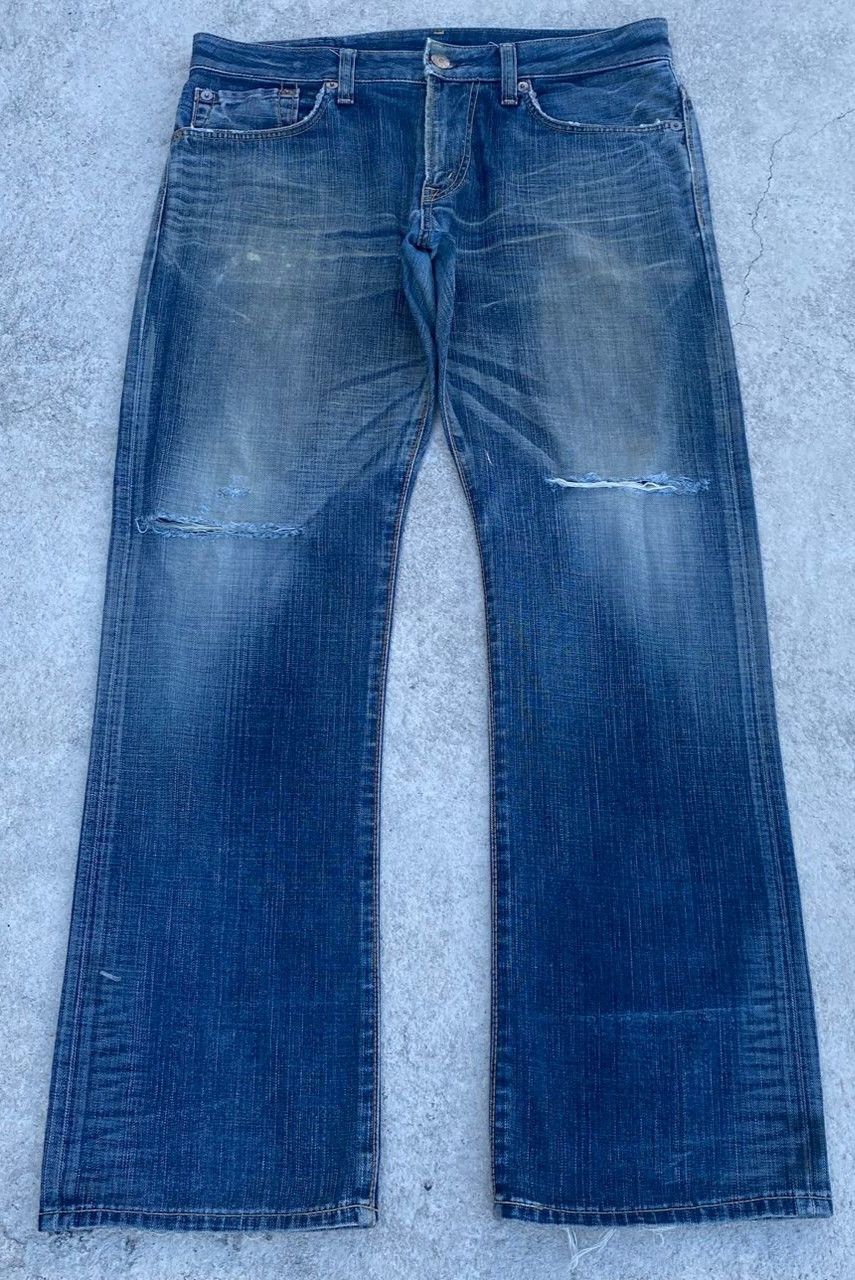If Six Was Nine Vintage Edwin 503 Blue Trip Egdeline Distressed Denim Size US 36 / EU 52 - 1 Thumbnail