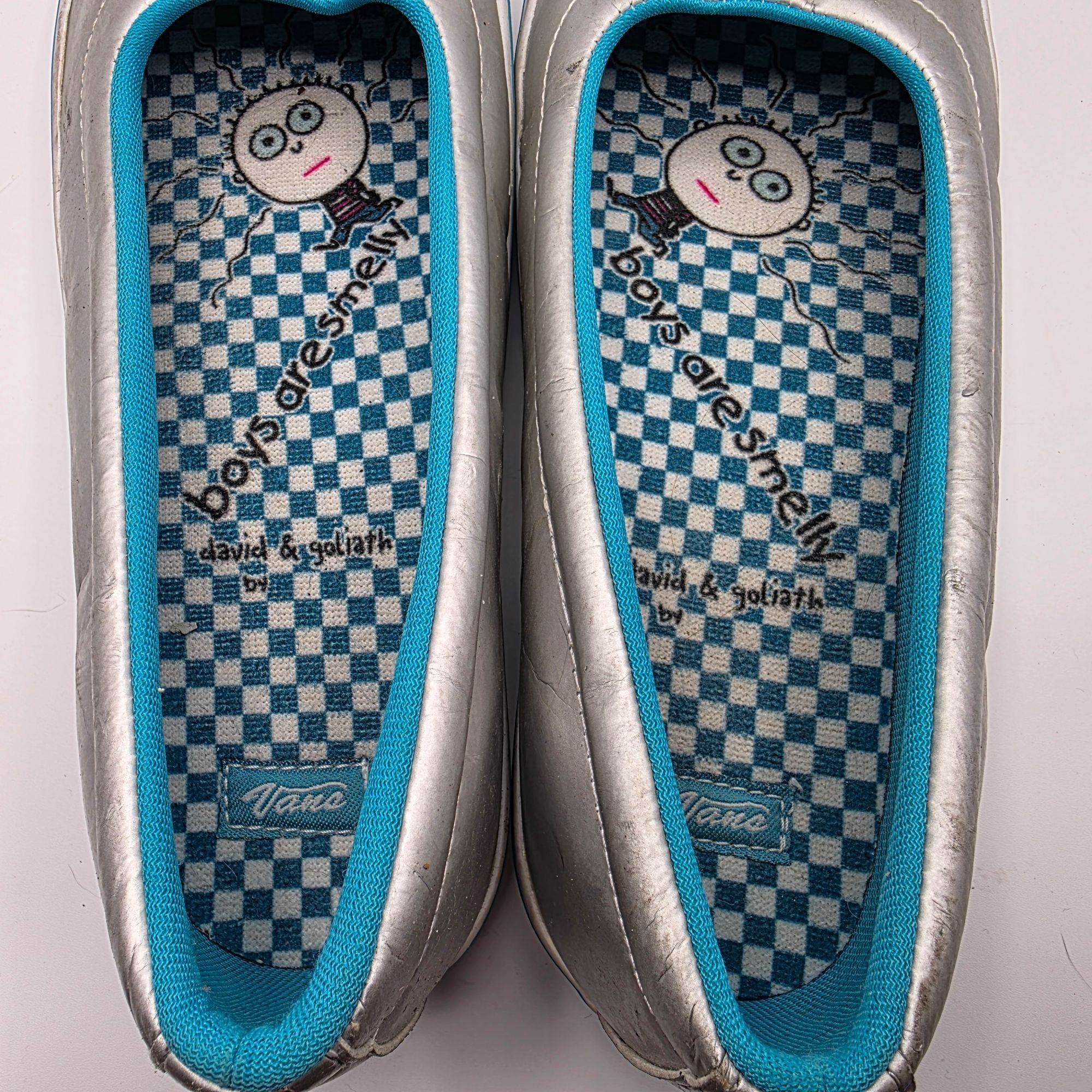 Vans Vans X David & Goliath Womens Size 10 Silver Flat Slip On Sh Size US 10 / IT 40 - 6 Thumbnail