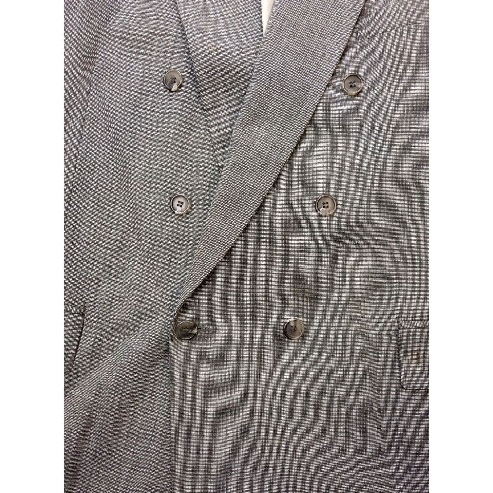 Doublet Oakton Ltd Blazer Jacket Sport Coat Mens 46 Long Gray Check Double Breasted Size 46R - 4 Thumbnail