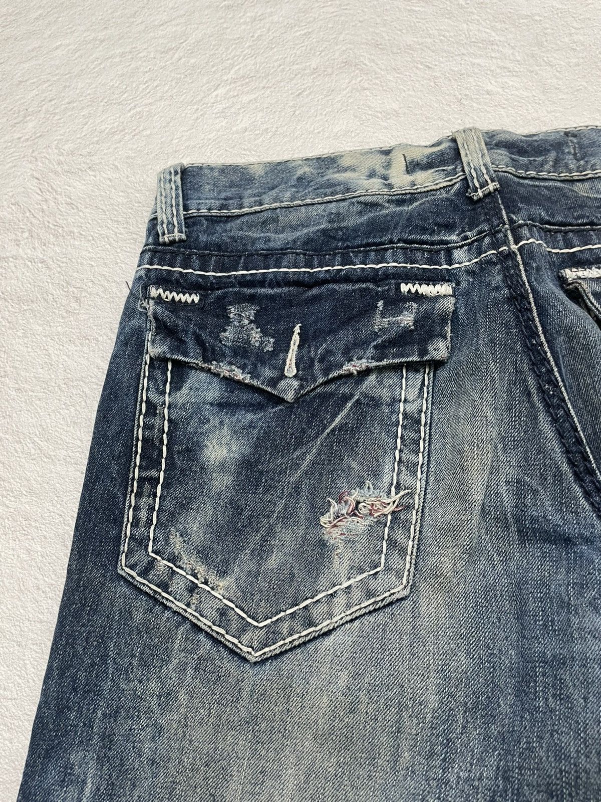 Hysteric Glamour 2000s Buckaroo Acid Washed Denim Distressed Y2K Size US 33 - 9 Thumbnail