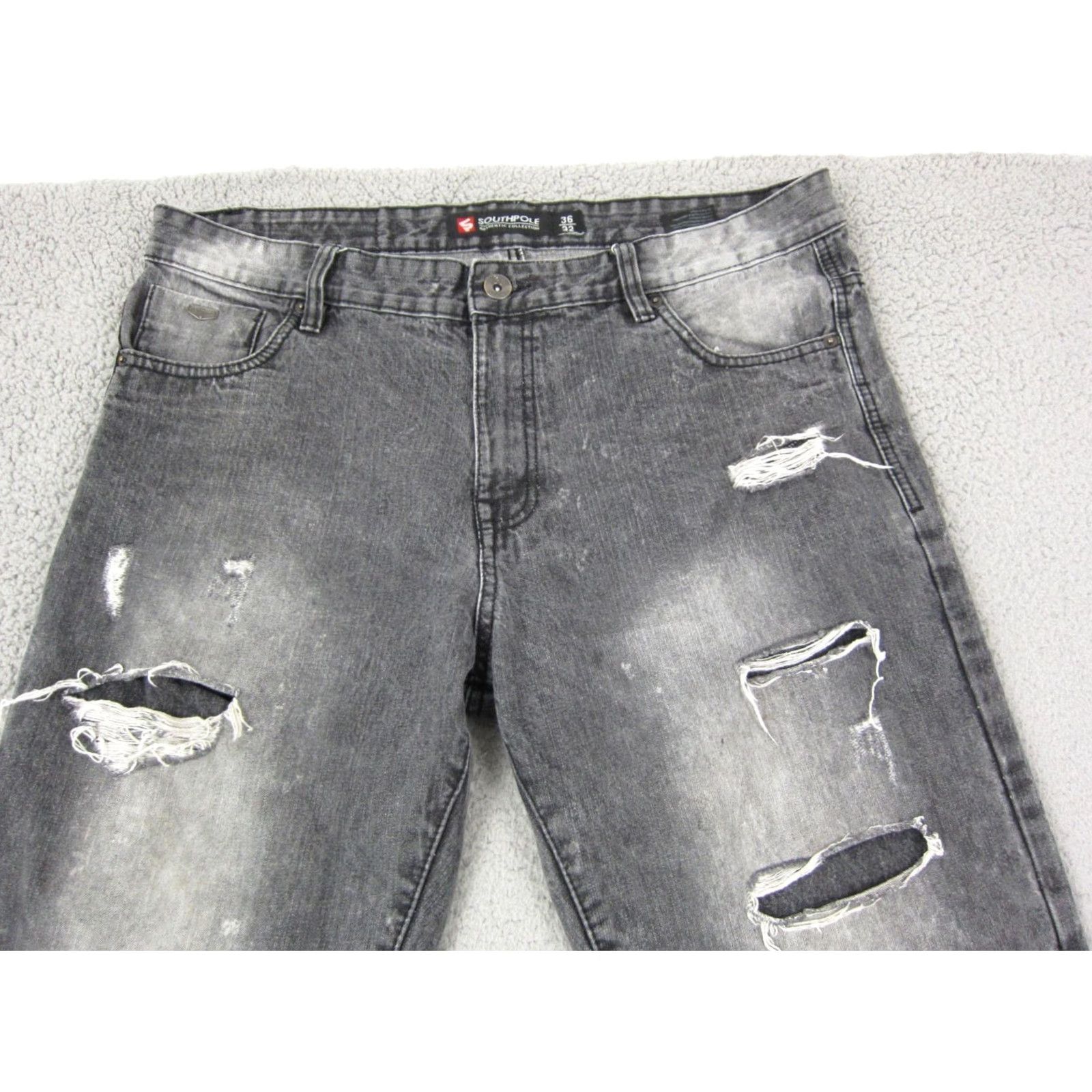 Southpole VINTAGE Southpole Jeans Mens Regular Black 30x32 Distressed Denim Tapered 5-Pocket Y2K Size US 36 / EU 52 - 2 Thumbnail