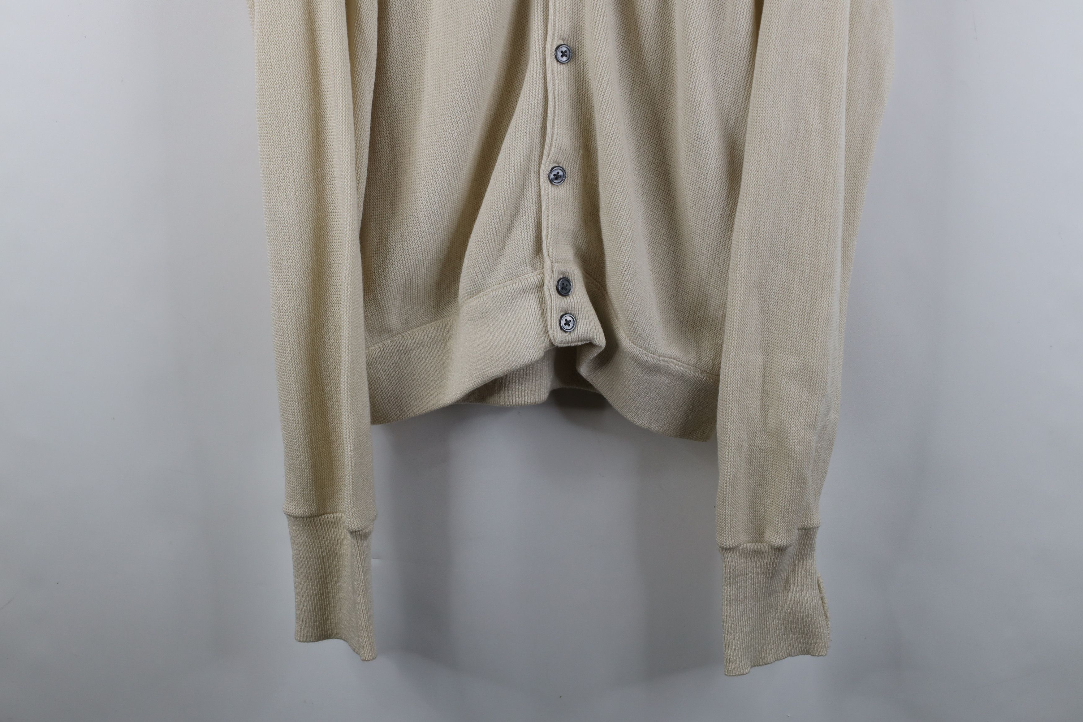 Vintage Vintage 90s Streetwear Cardigan Sweater Beige Khaki Acrylic Size US XL / EU 56 / 4 - 3 Thumbnail