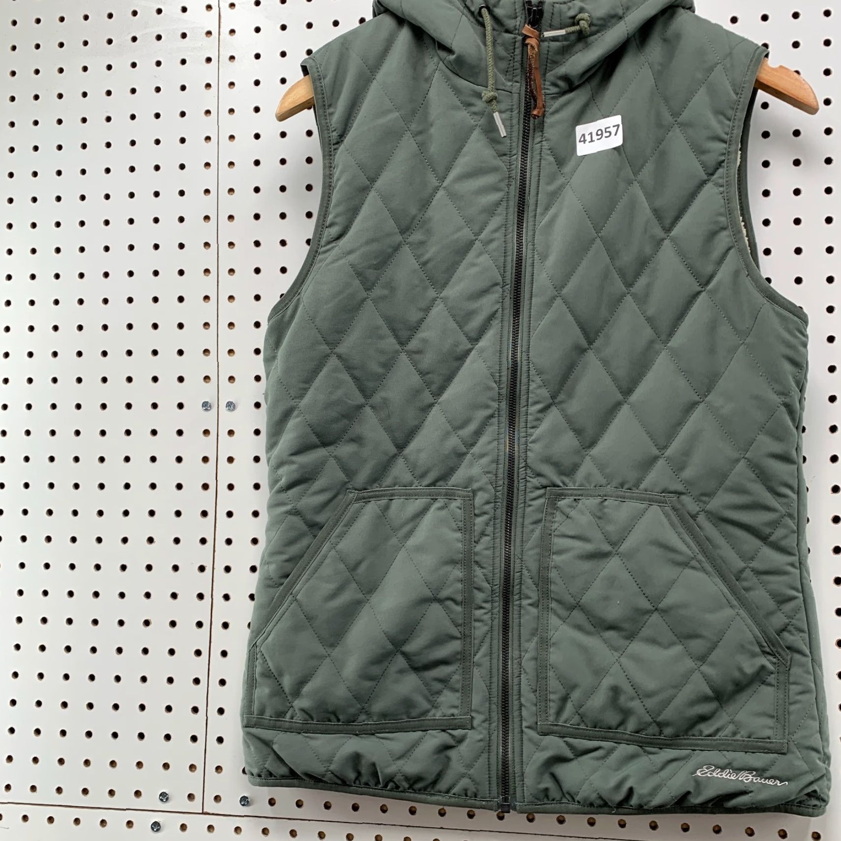 Eddie Bauer VINTAGE Eddie Bauer Quilted Vest Womens Small Hooded Sherpa Lined Sleeveless 19x26 Size S / US 4 / IT 40 - 5 Thumbnail