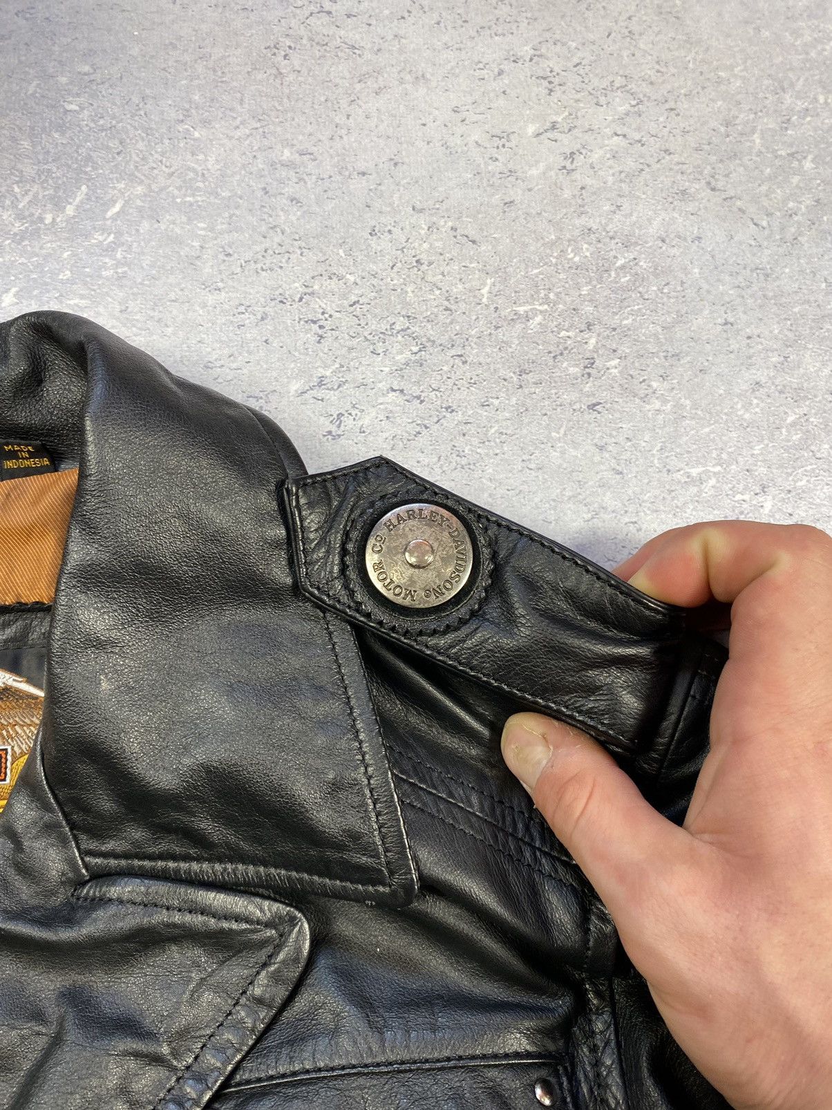 Harley Davidson × Vintage Vintage Harley Davidson Leather Jacket Size XS Size XS / US 0-2 / IT 36-38 - 13 Thumbnail