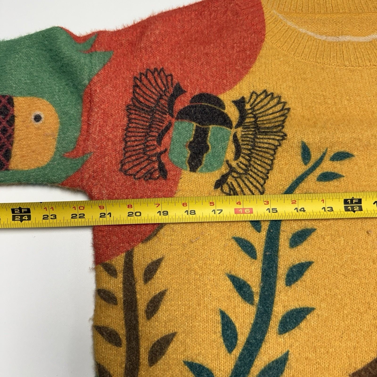 Vintage YESNO Womens Oversized Soft Cozy Graphic Pullover Wool Cotto Size S / US 4 / IT 40 - 5 Thumbnail