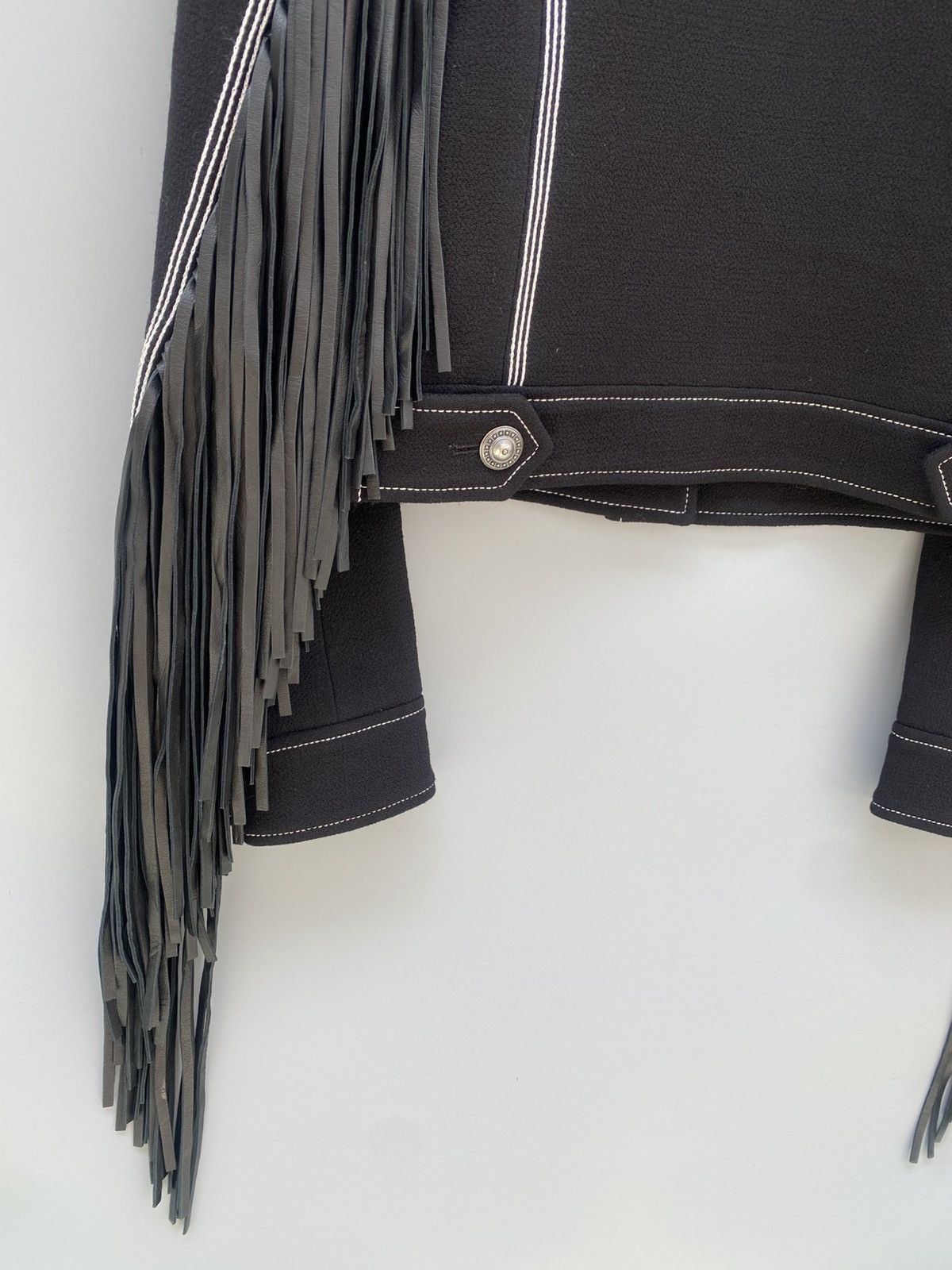 Other Fall 2016- Fausto Puglisi- Leather Fringe Wool Jacket Size M / US 6-8 / IT 42-44 - 11 Thumbnail