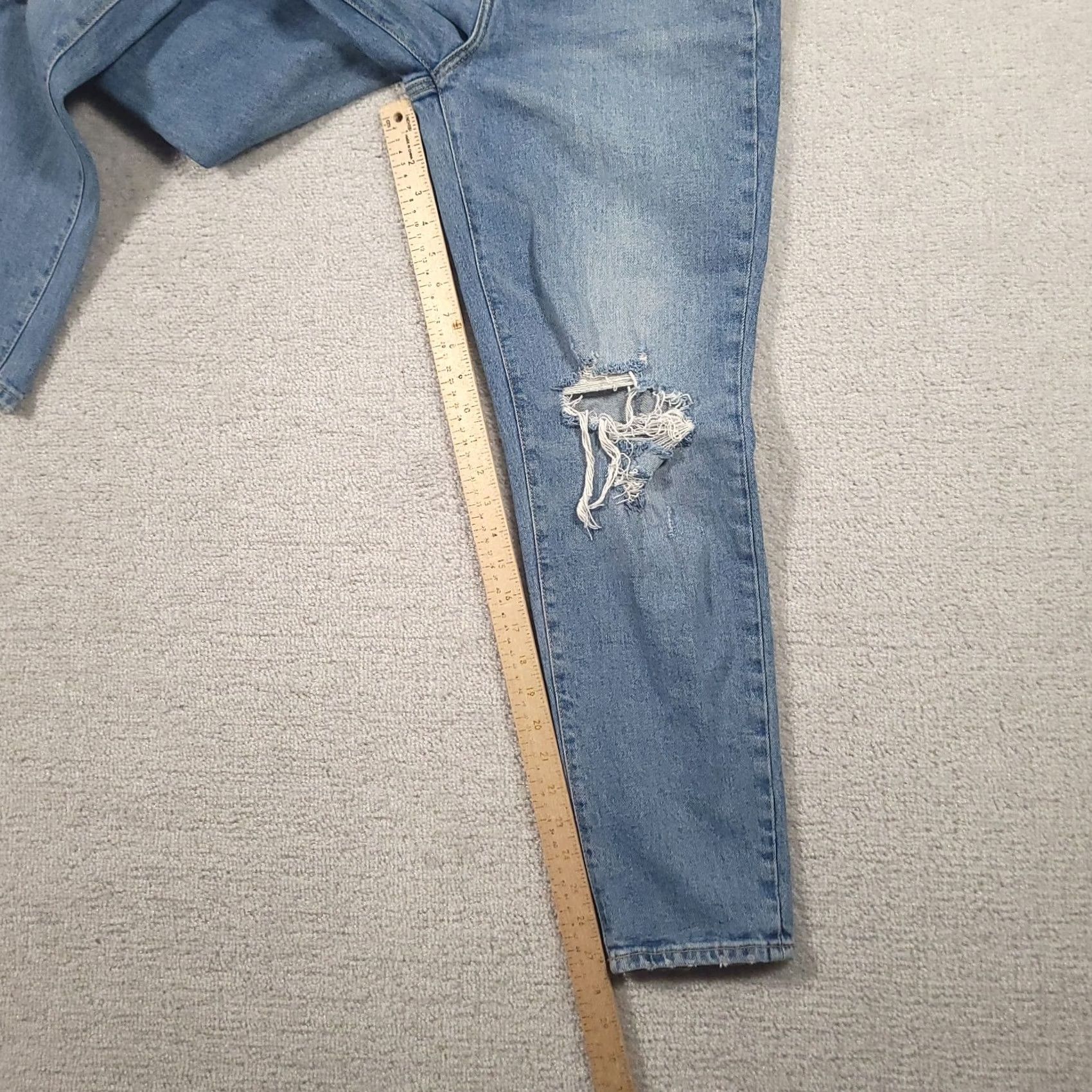 Old Navy Old Navy Blue Higher High Rise O.G. Straight Denim Jeans Size 4 Women Regular 5-Pocket Zipper Button Inseam 28 Size 27" / US 4 / IT 40 - 5 Thumbnail