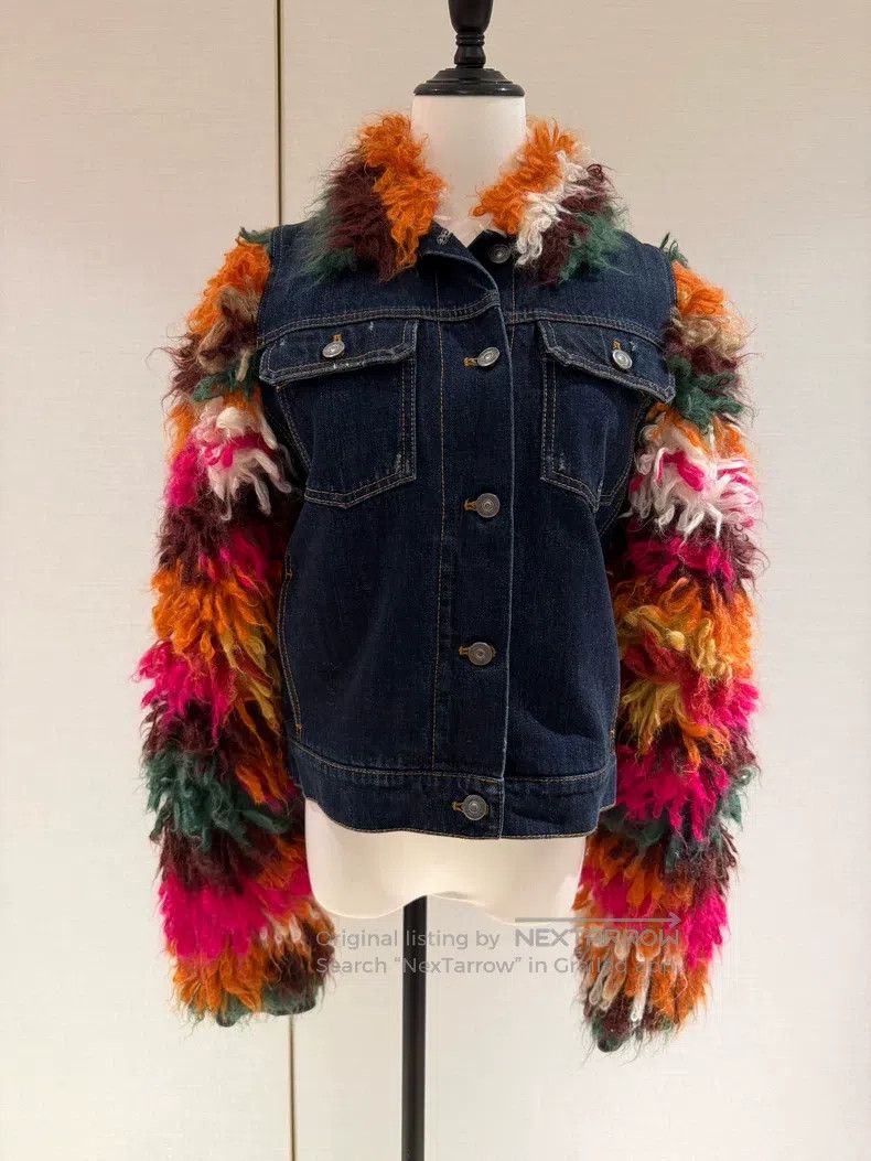 Dior Dior Colourful fur sleeve denim jacket Size XS / US 0-2 / IT 36-38 - 1 Thumbnail