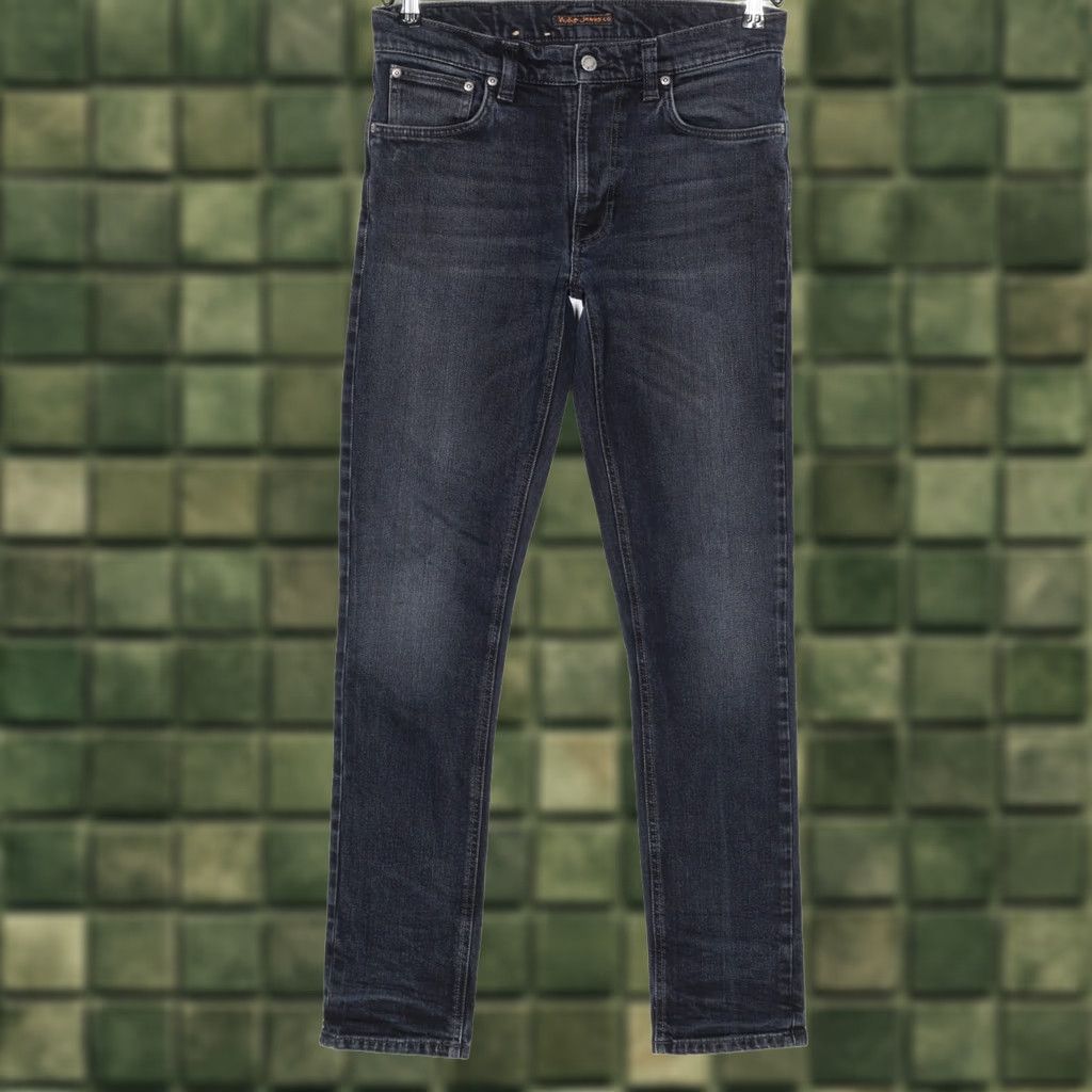 Nudie Jeans NUDIE JEANS Lean Dean Hidden Ink Stretch Jeans Men 30/32 Slim Tapered Denim Blue 5-Pocket Rise Mid Waist 30 32 L32 Size US 30 / EU 46 - 1 Thumbnail