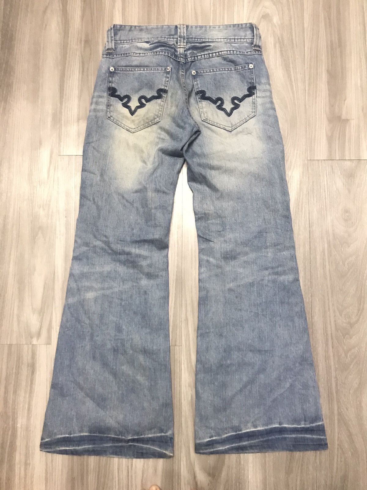 If Six Was Nine COOK JEANS - Flare!! High Rise Wide Leg Stone Wash Jeans Size US 30 / EU 46 - 9 Thumbnail
