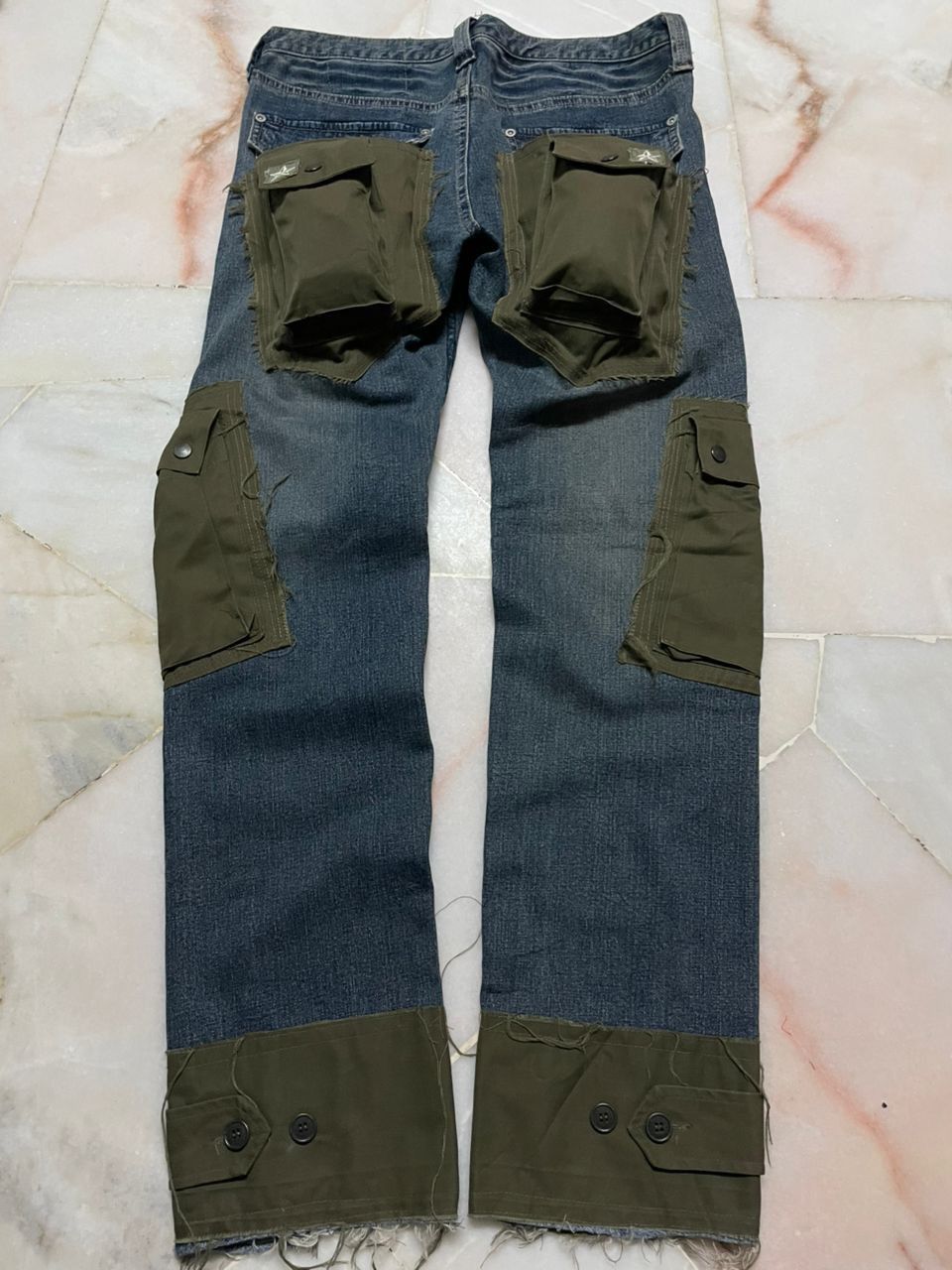 Undercover INSANE💥XIIIth TYPE-P1 RARE DENIM CARGO 3D POCKET SPLIT Size US 33 - 16 Thumbnail