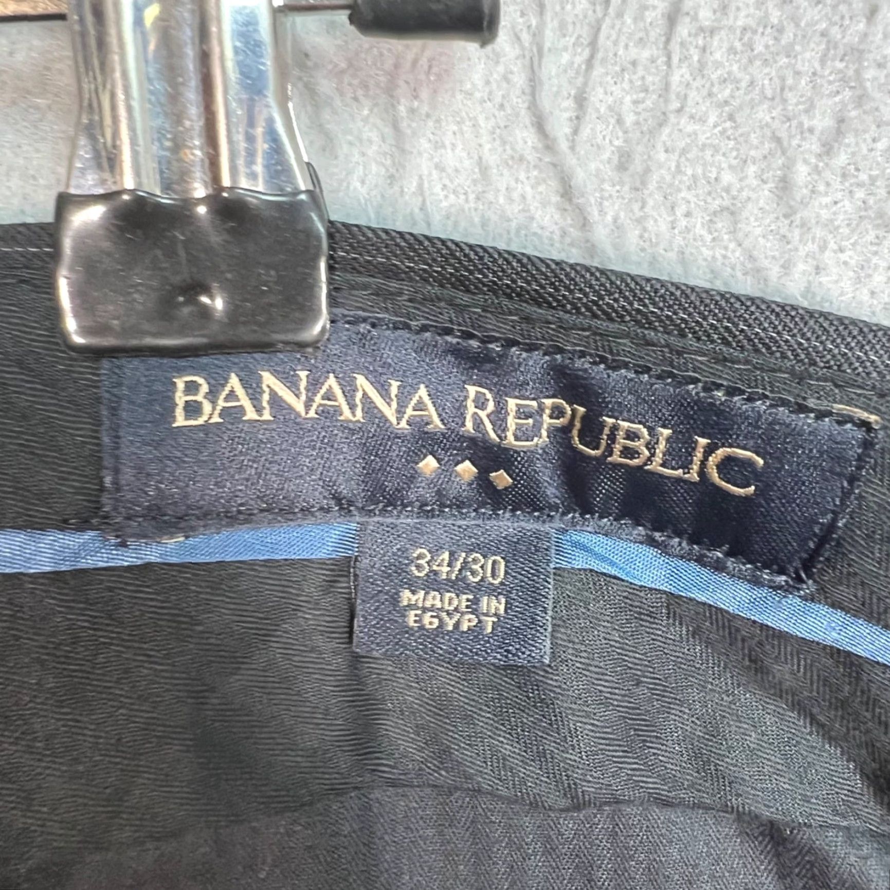 Banana Republic Banana Republic Mens Size 34 x 30 Dark Grey Wool Blend Pinstriped Dress Pants Shirt? Size US 34 / EU 50 - 3 Thumbnail