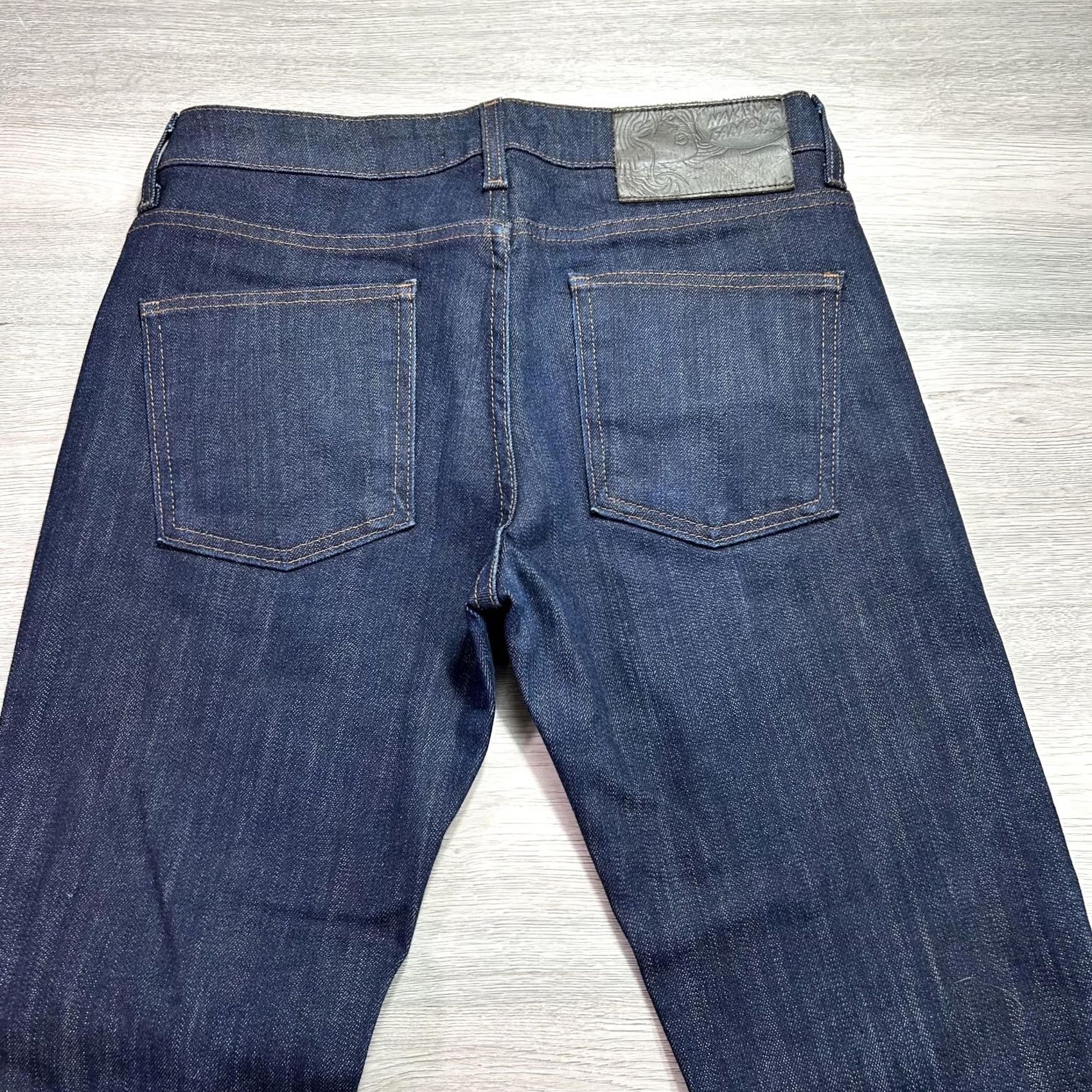 Vintage Naked & Famous Jeans Mens 32x33 Blue Indigo Power Stretch SkinnyGuy Denim Slim Straight Pants Jeans Size US 32 / EU 48 - 4 Thumbnail