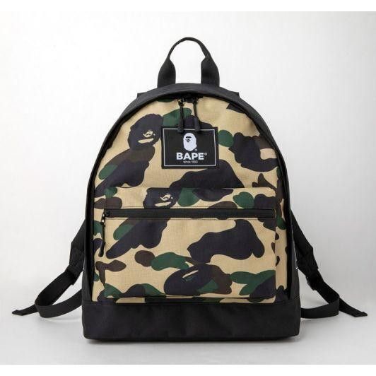 Pre-owned Bape Camo Backpack In Yellow