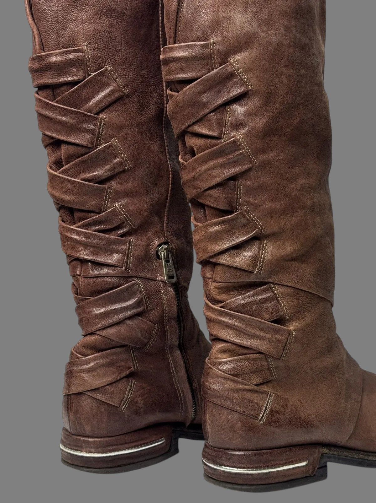 If Six Was Nine Vintage Italian Leather Tall Boots A.S.98 Rick Owens Look Size US 9 / IT 39 - 7 Thumbnail