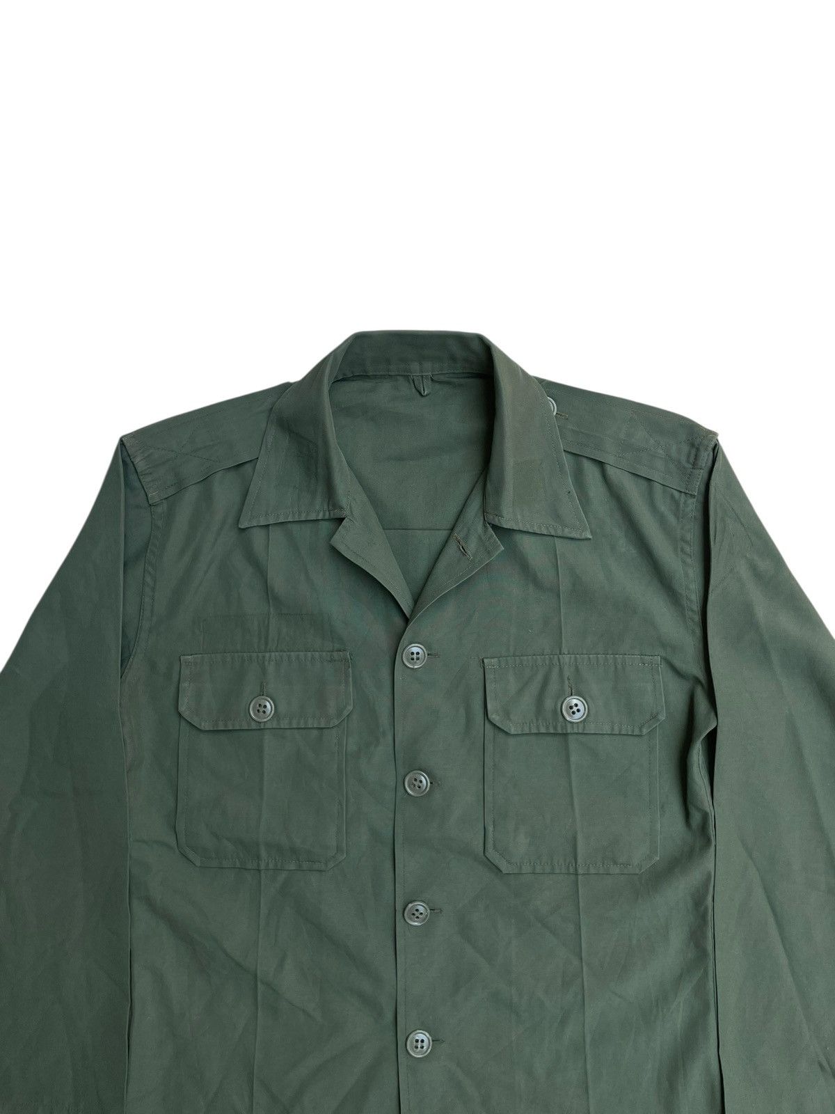 Vintage Olive Green Military HBT Shirt Size US S / EU 44-46 / 1 - 2 Thumbnail