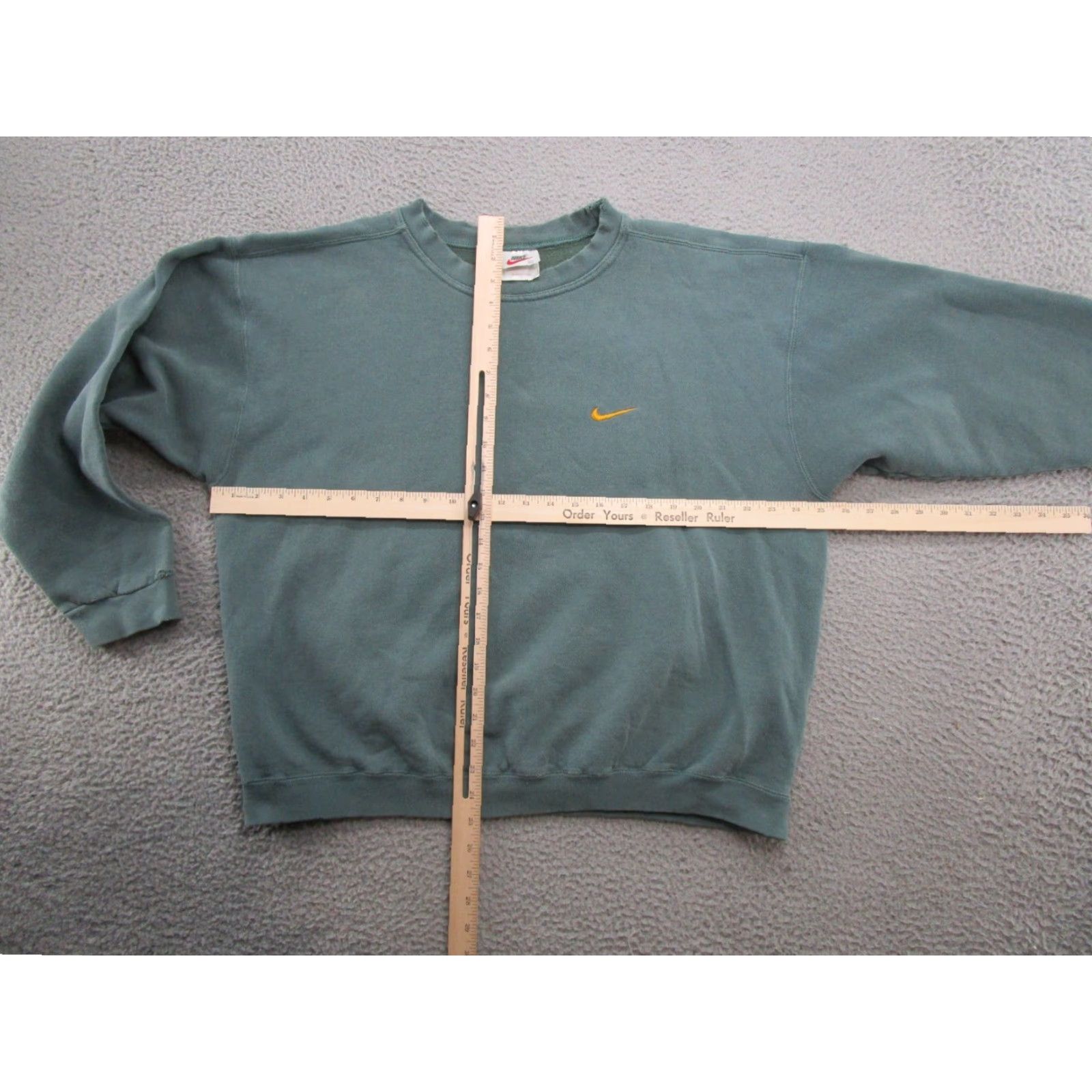 Nike VINTAGE Nike White Tag USA Made Swoosh Pullover Sweatshirt Size XL Green 90s Mens Hoodie Sweatshirt Skater 90s Nike Size US XL / EU 56 / 4 - 6 Thumbnail