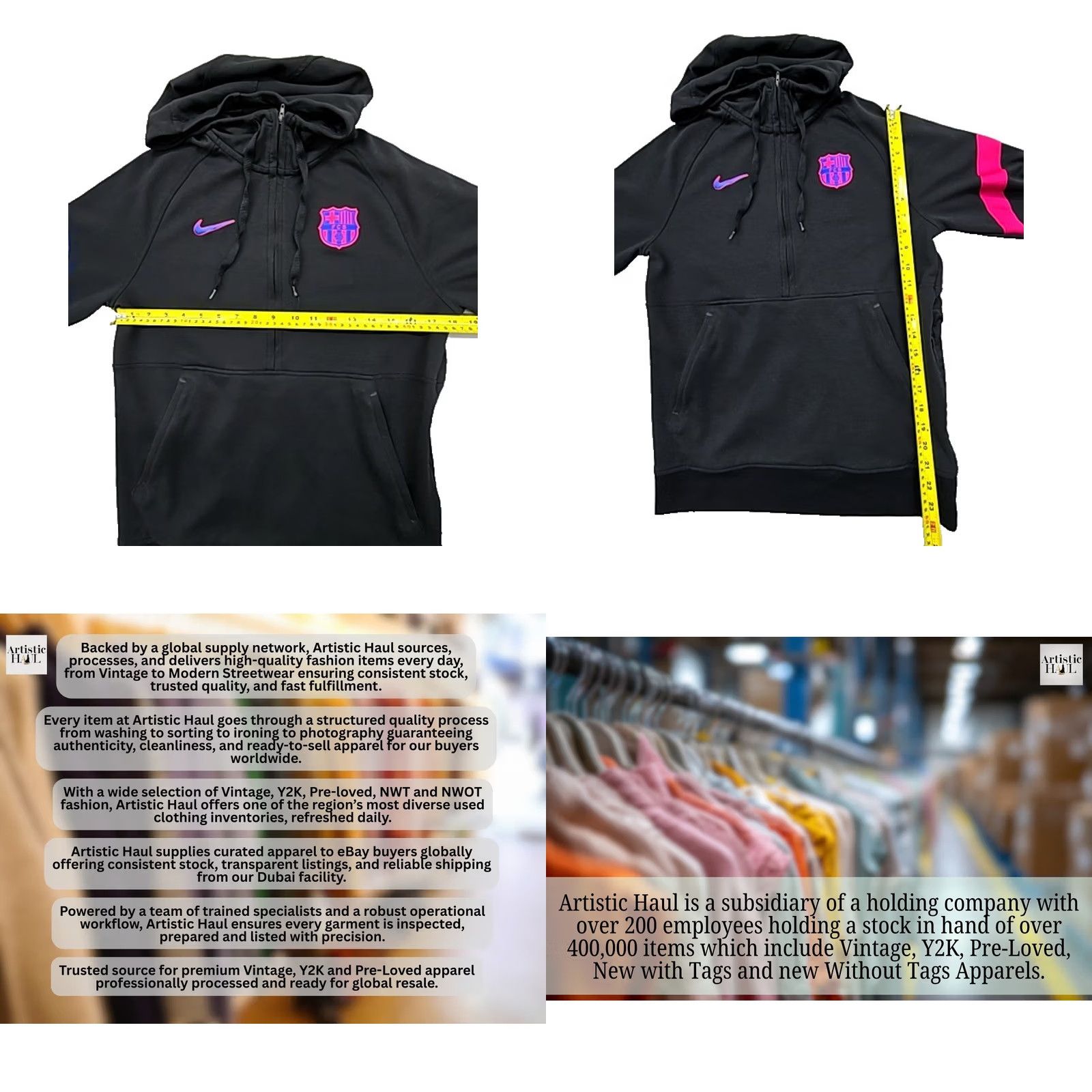 Nike Nike FC Barcelona Dri-FIT Pullover Hoodie Nike Mens Black S Size US S / EU 44-46 / 1 - 8 Thumbnail