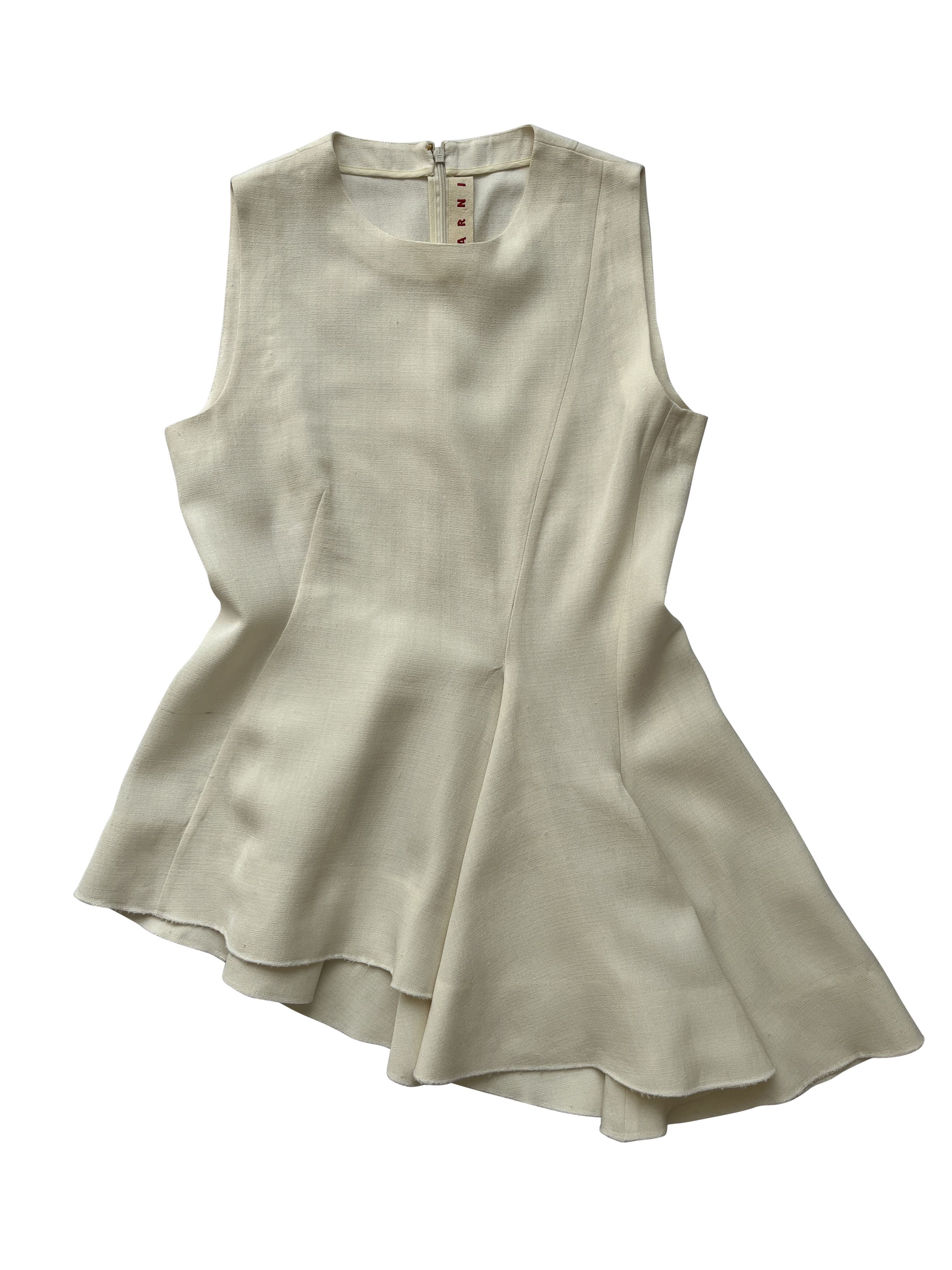 Marni ⚡️QUICK SALE⚡️Marni Cream Flared Asymmetric Sleeveless Top Size M / US 6-8 / IT 42-44 - 1 Thumbnail