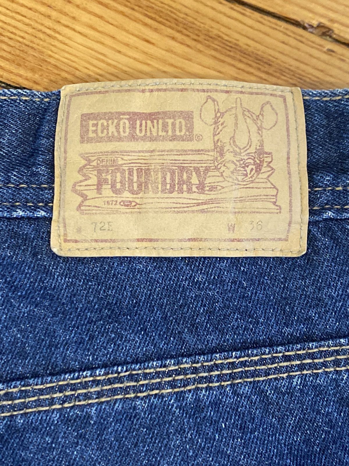 Ecko Unltd. Echo denim jean shorts jorts blue size 36 y2k vintage 1990s Size US 36 / EU 52 - 8 Thumbnail