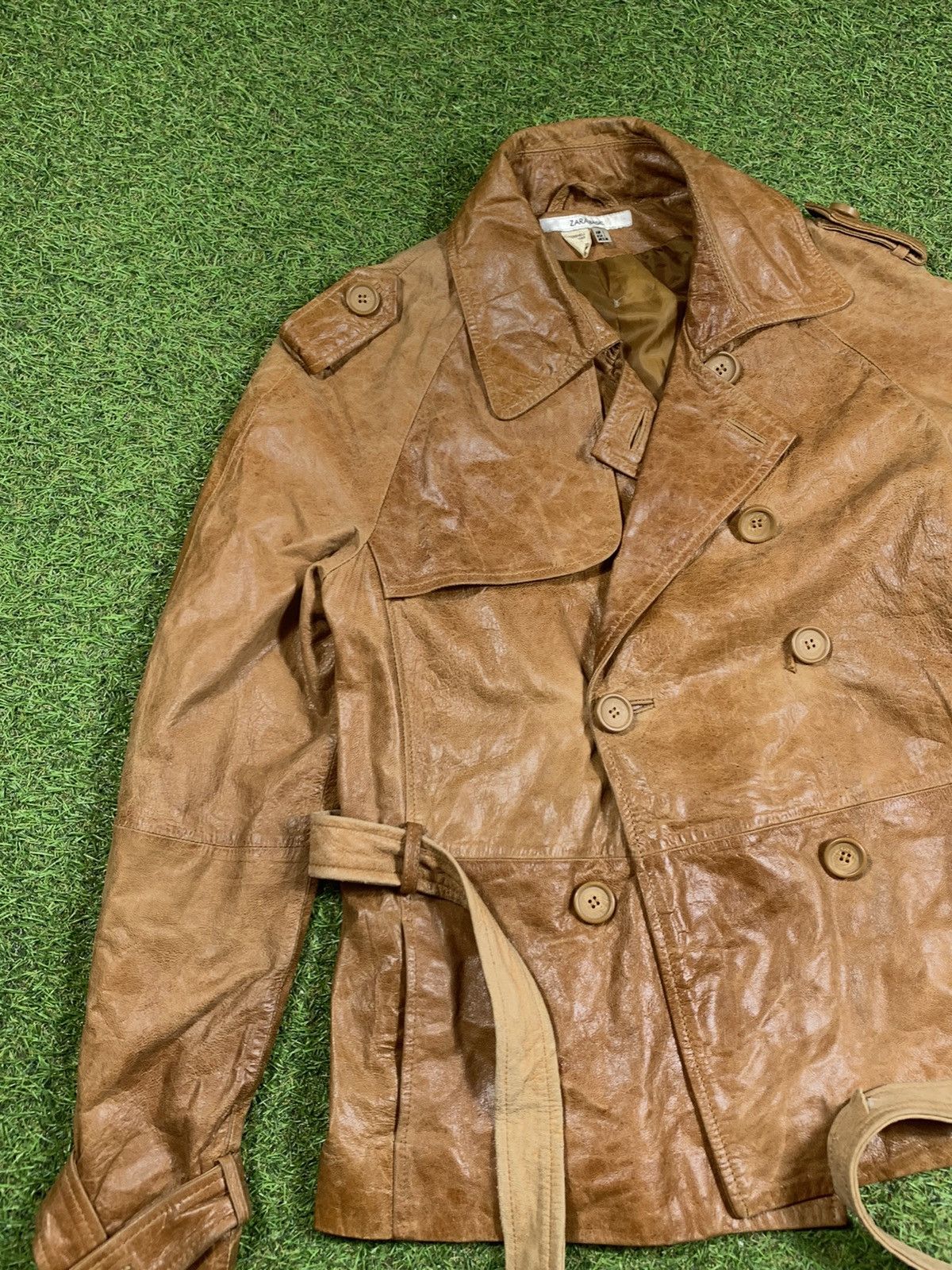 Leather Vintage Y2K Leather jacket streetwear style size L Size L / US 10 / IT 46 - 3 Thumbnail