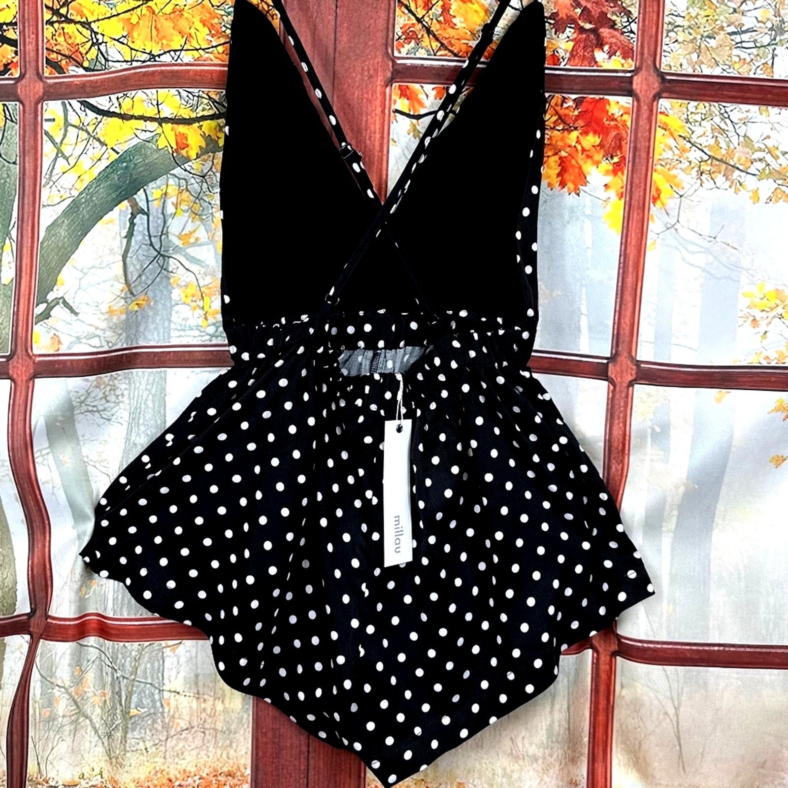 Other Open Back Millau Polka Dot Romper - Black/White - size S Size 27" / US 4 / IT 40 - 12 Thumbnail