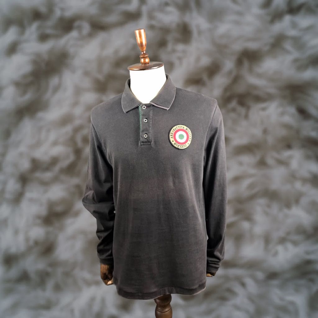 Aeronautica Militare Aeronautica Militare Polo Men XL Black Cotton Embroidered Logo Polo Shirt Size US XL / EU 56 / 4 - 1 Thumbnail