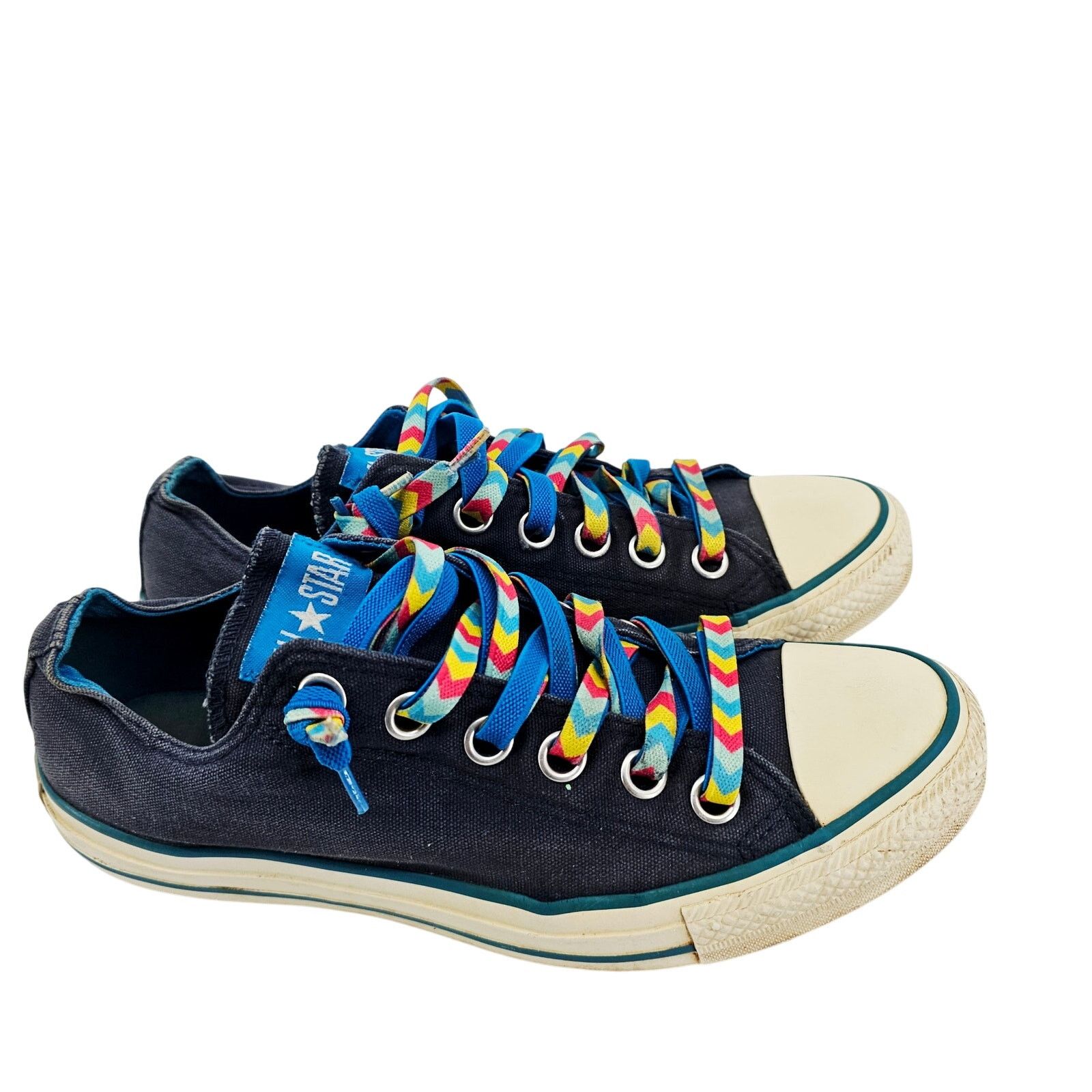 Converse Converse Chuck Navy Blue Rainbow Chevron sneaker Shoe 10 Size US 10 / IT 40 - 1 Thumbnail