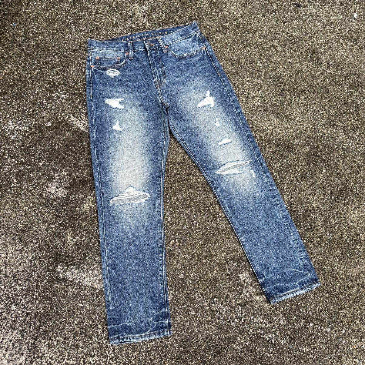 Jean VINTAGE AEG SKINNY DENIM RIPPEP JEAN PANTS Size US 31 - 2 Thumbnail