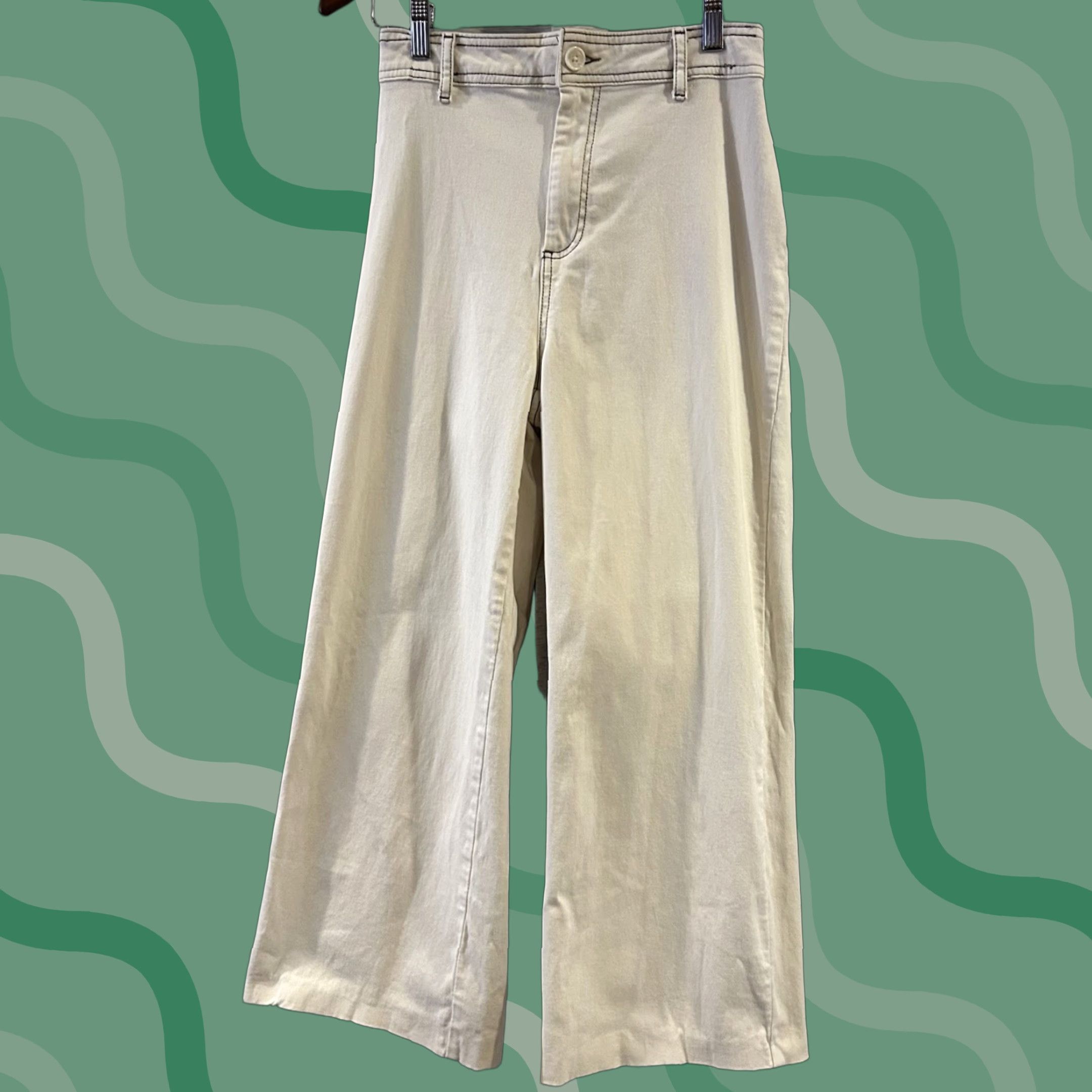 Vintage Bagatelle Collection Jeans Womens 8 Ivory High Rise Wide Leg Stretch Denim Jeans Size 30" / US 8 / IT 44 - 1 Thumbnail
