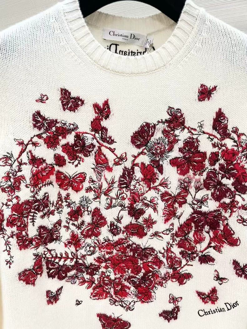 Dior Dior Embroidered cashmere knitwear sweater Size XS / US 0-2 / IT 36-38 - 5 Thumbnail