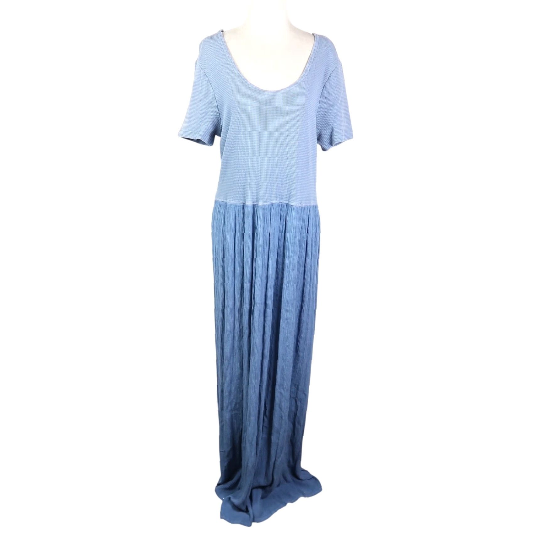 Vintage VINTAGE Studio Ease Blue Long Maxi T-Shirt Dress 8 Womens 90s Short Sleeve Size M / US 6-8 / IT 42-44 - 2 Thumbnail