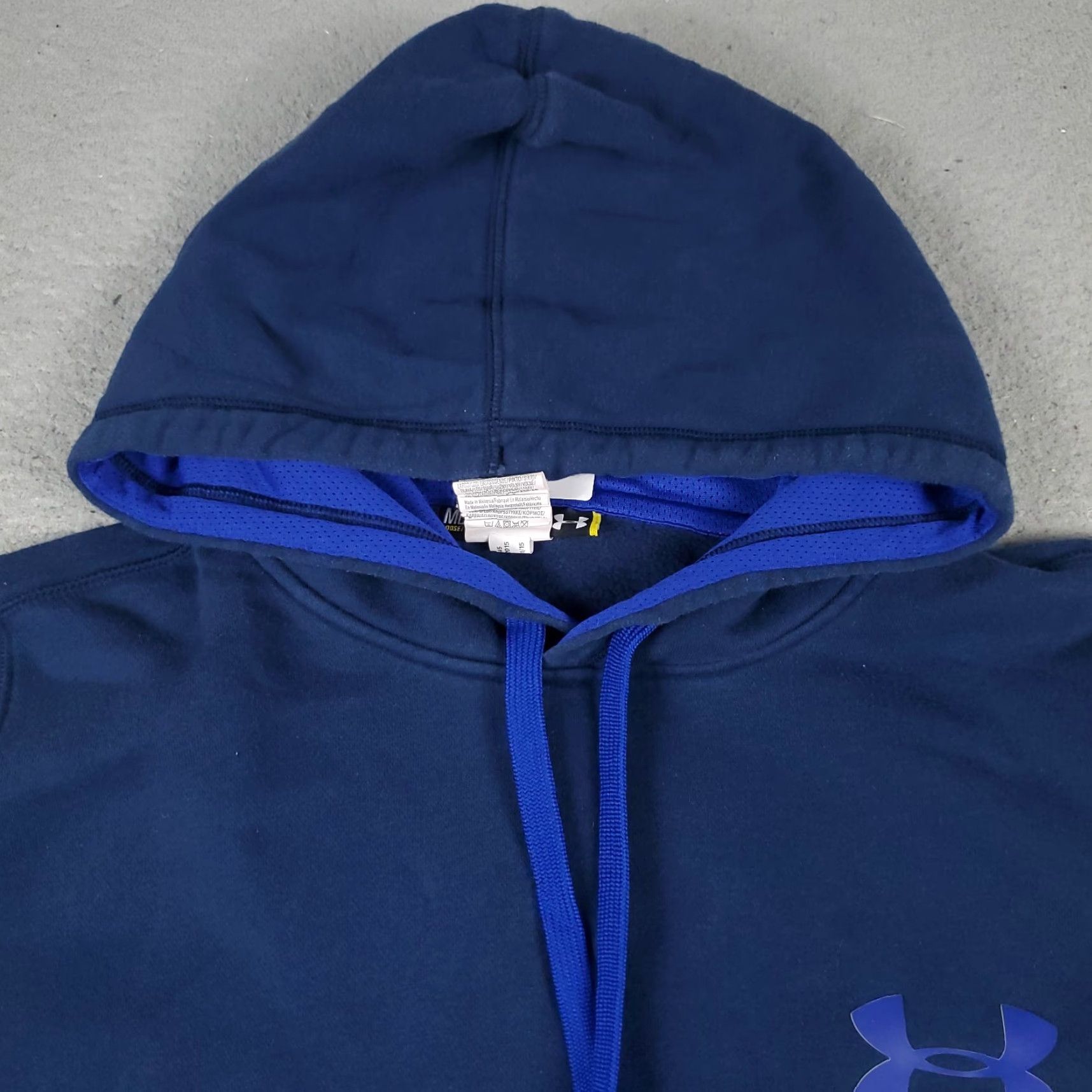 Under Armour VINTAGE Under Armour Hoodie Pullover Mens Medium Blue Fleece Logo Sports Casual Size US M / EU 48-50 / 2 - 2 Thumbnail
