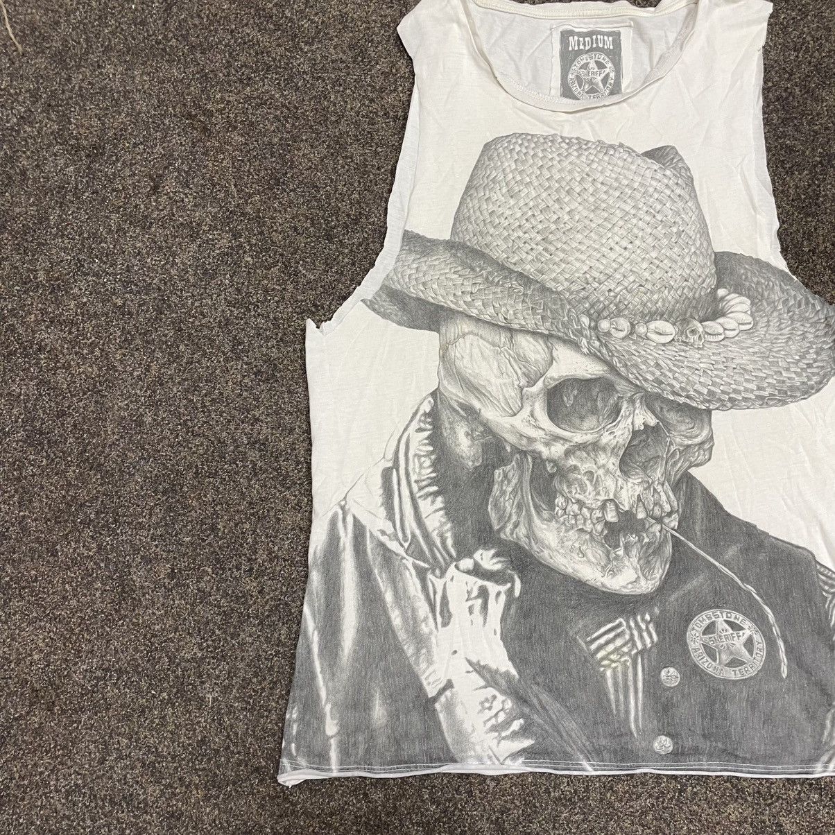 Vintage Vintage 90s Punk Skull Graphic Tank Top Faded Black Boxy M Size US M / EU 48-50 / 2 - 3 Thumbnail