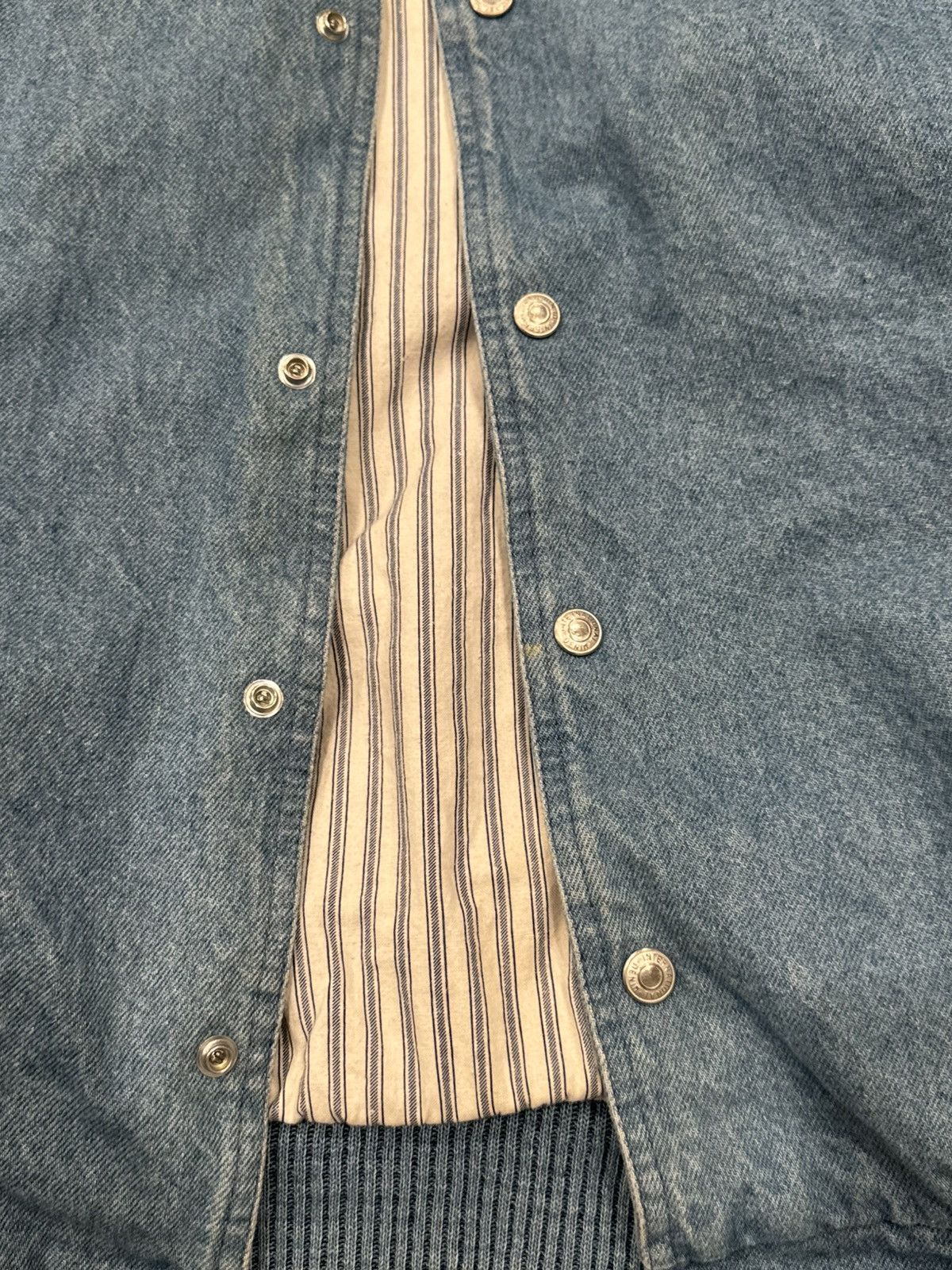 Vintage Vintage Two Tone Denim Bomber Jacket Good Year Branding XXL Size US XXL / EU 58 / 5 - 3 Thumbnail