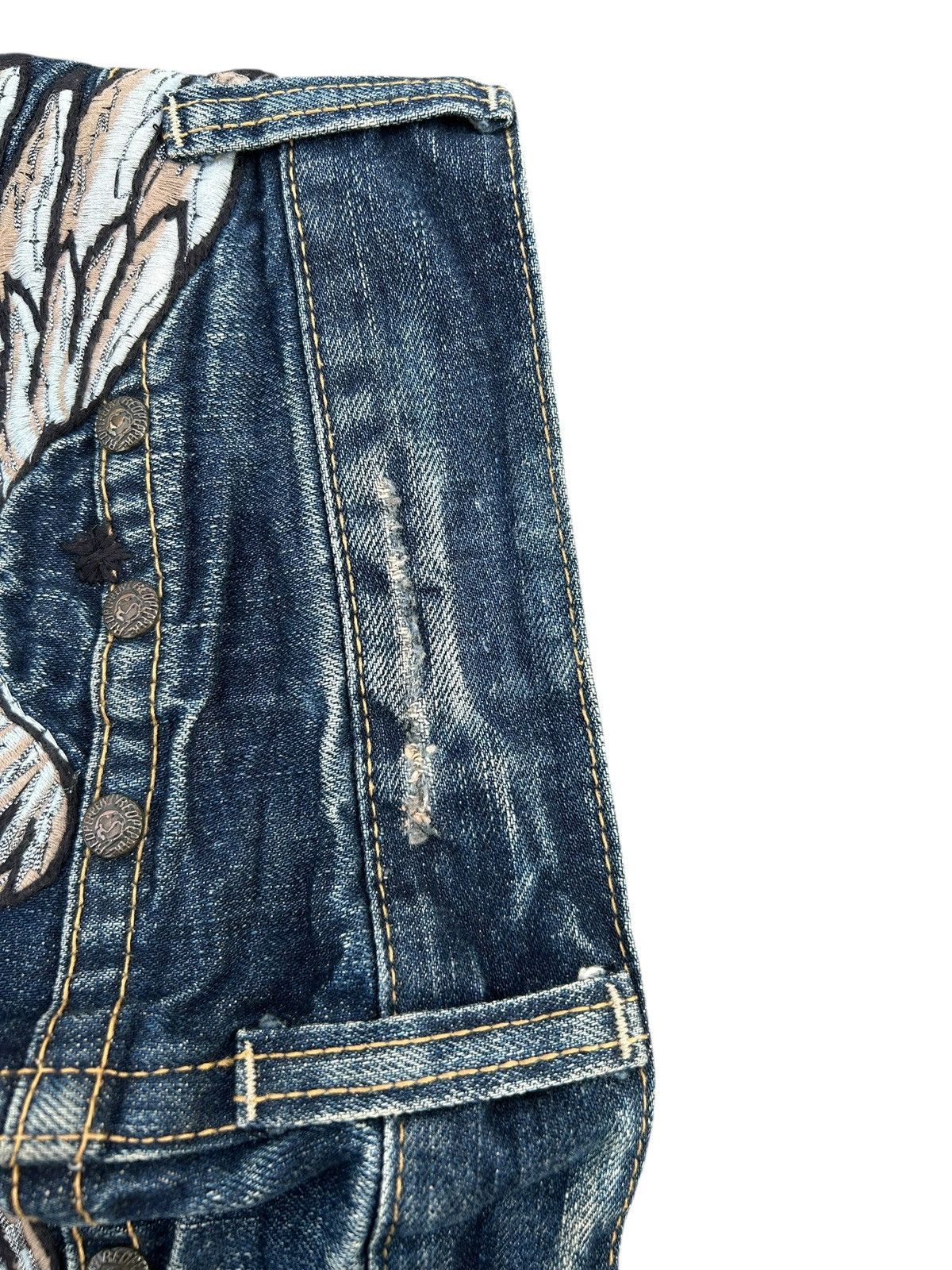 If Six Was Nine Red Pepper Japan Punk Distressed Denim Jeans Size US 31 - 12 Thumbnail