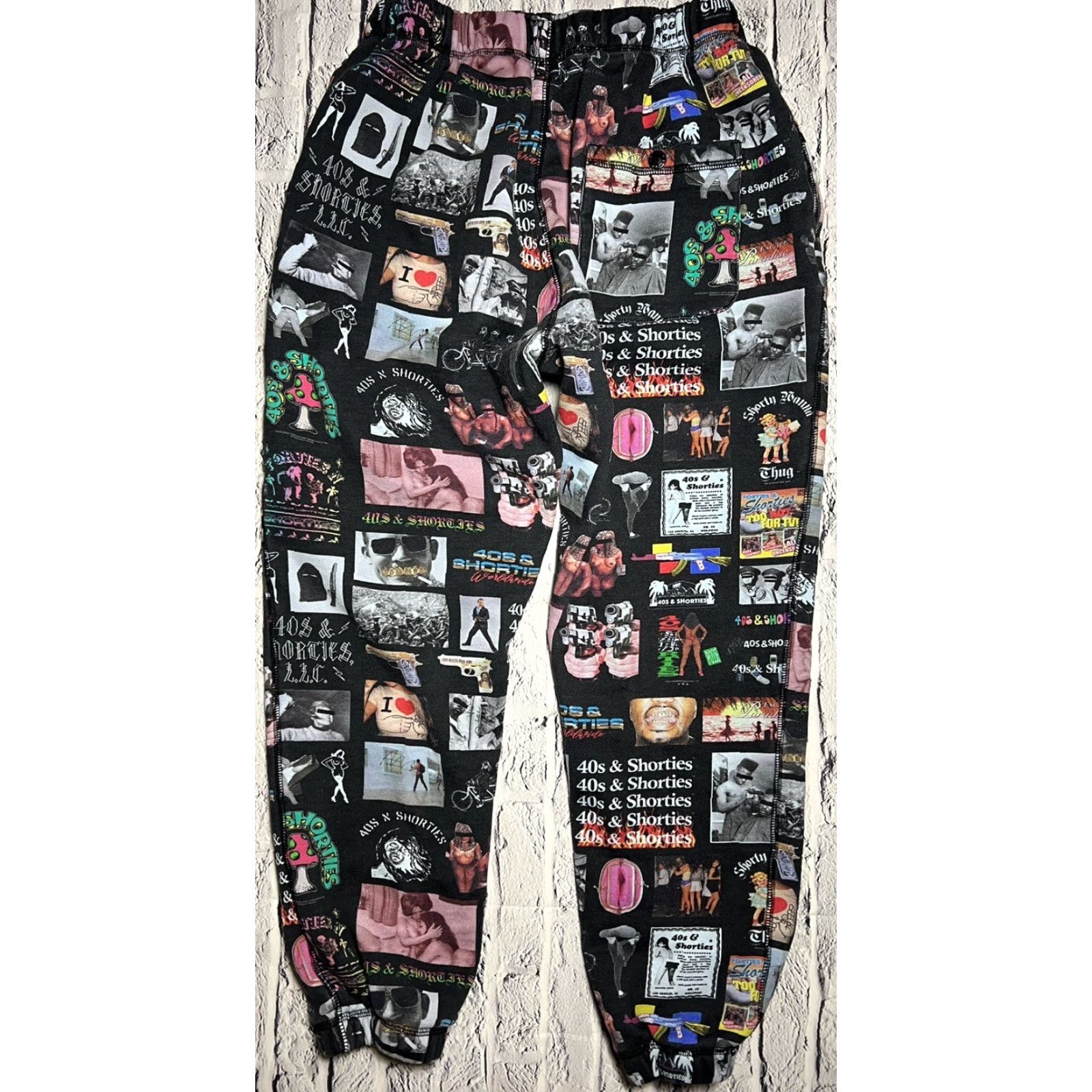 Gloverall RARE 40s & Shorties Jogger Pants S Activewear Elastic Waist Pockets Multicolor Logo Hip Hop Size US 29 - 5 Thumbnail