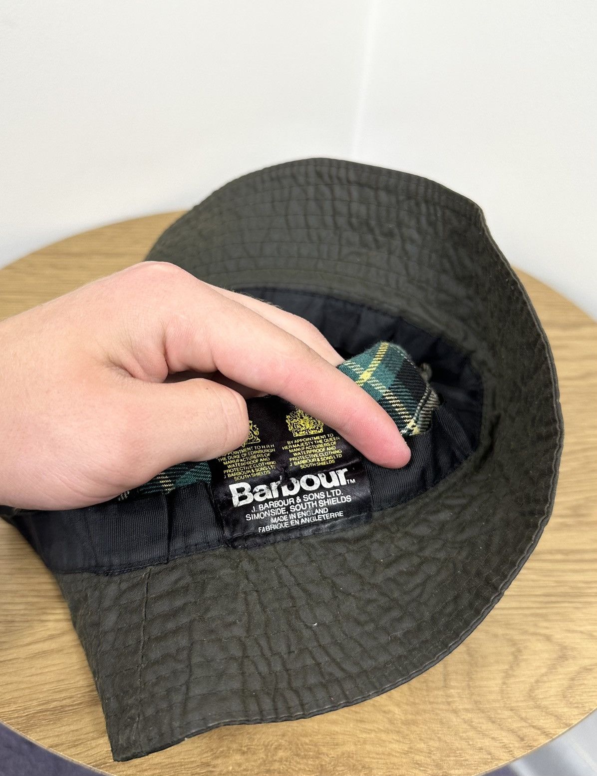 Barbour Vintage Barbour Made In England Archival Waxed Bucket Hat Size ONE SIZE - 5 Thumbnail