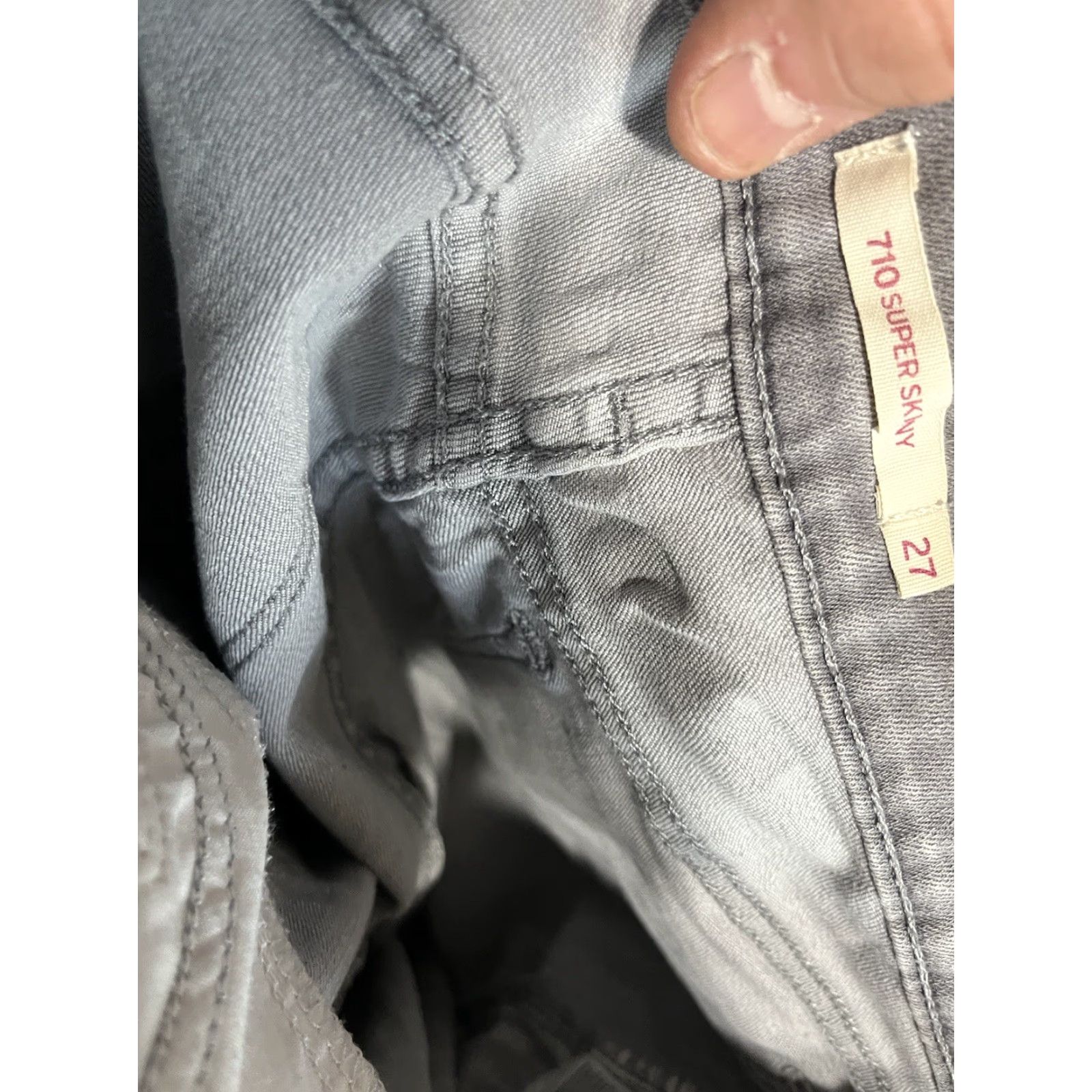 Levi's Levi's Jeans Womens 27x25 Gray 720 Super Skinny Stretch Denim Casual Jeans Skinny Pocket Size 27" / US 4 / IT 40 - 5 Thumbnail