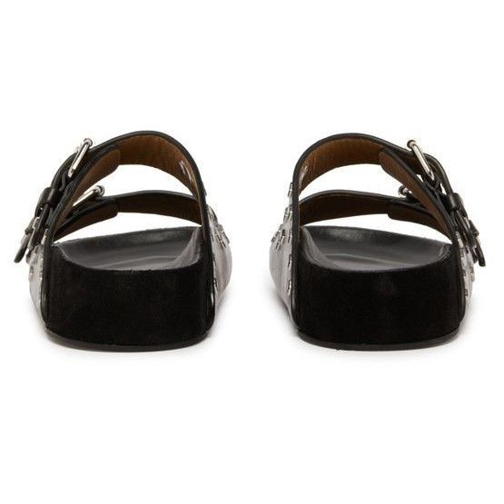 Isabel Marant ISABEL MARANT Lennyo Silver Stud Black Leather Sandals New ( Size US 6 / IT 36 - 3 Thumbnail