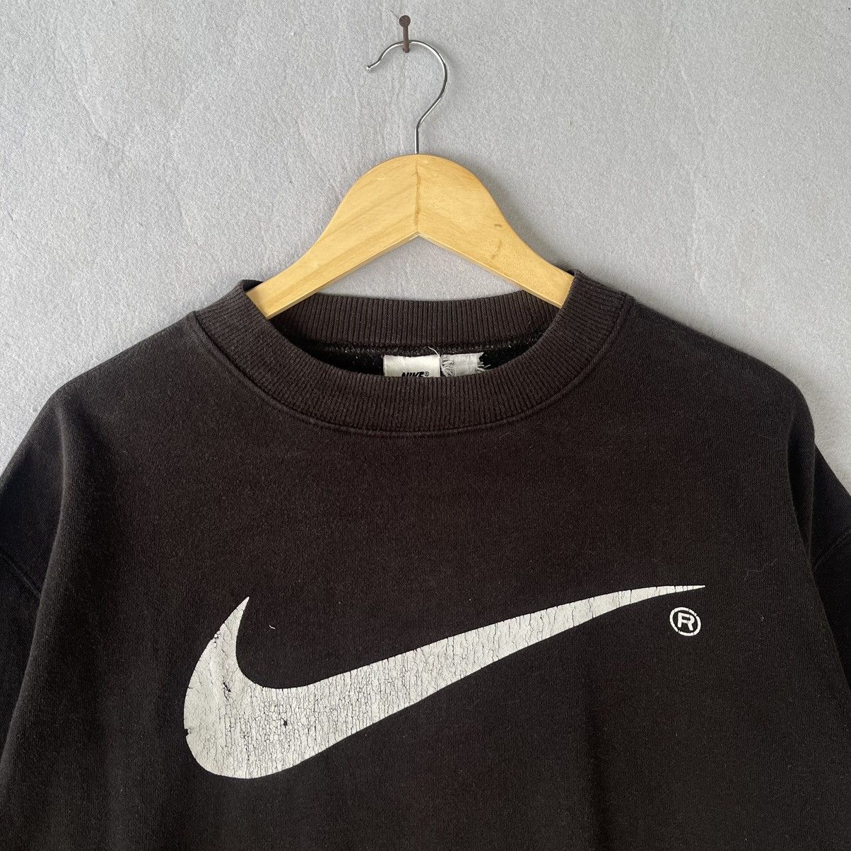 Nike Vintage 90s Nike Big Swoosh Black Crewneck Sweatshirt Size US XL / EU 56 / 4 - 3 Thumbnail