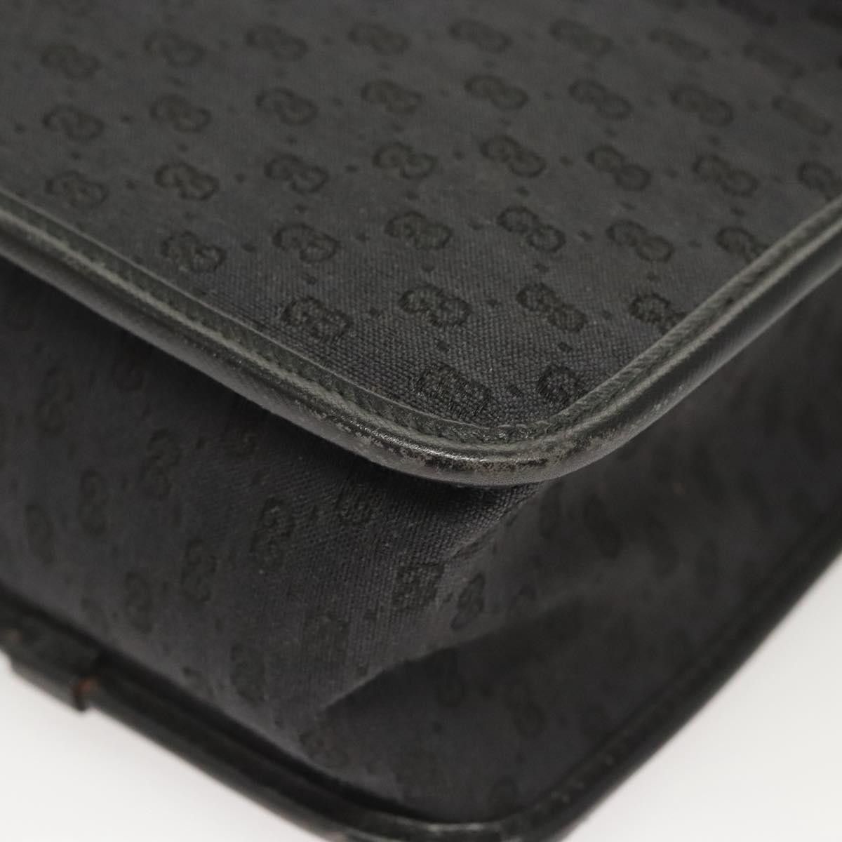 Gucci GUCCI Micro GG Canvas Bamboo Shoulder Bag Pvc Black Gold Size ONE SIZE - 11 Thumbnail