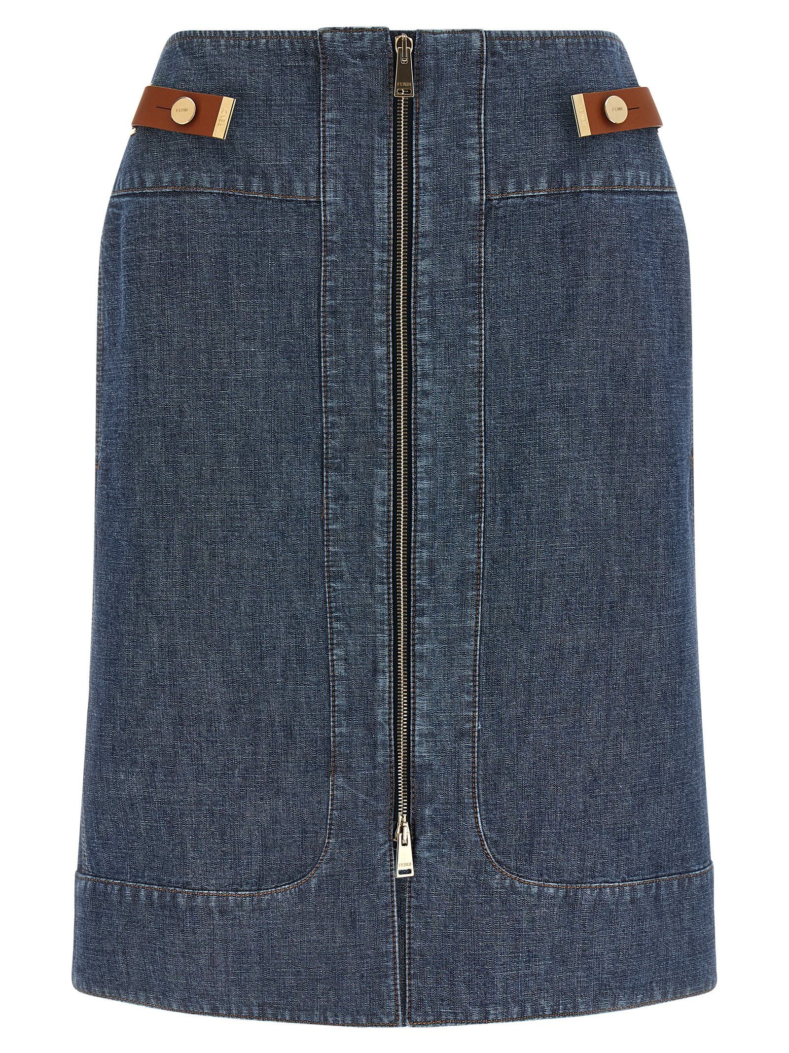 Chambray Denim Skirt in Blue, Women's (Size 25)
