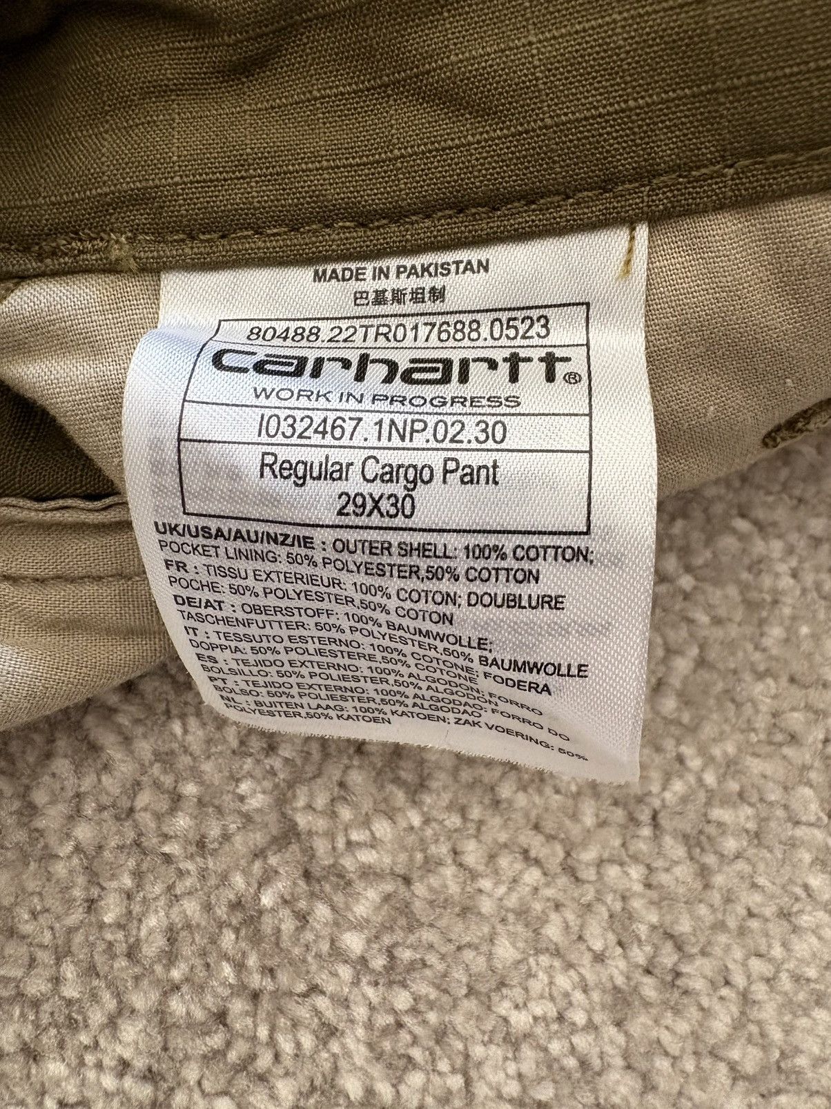 Carhartt Wip Carhartt WIP Regular Cargo Pant – Highland Rinsed / W29 L30 Size US 29 - 5 Thumbnail