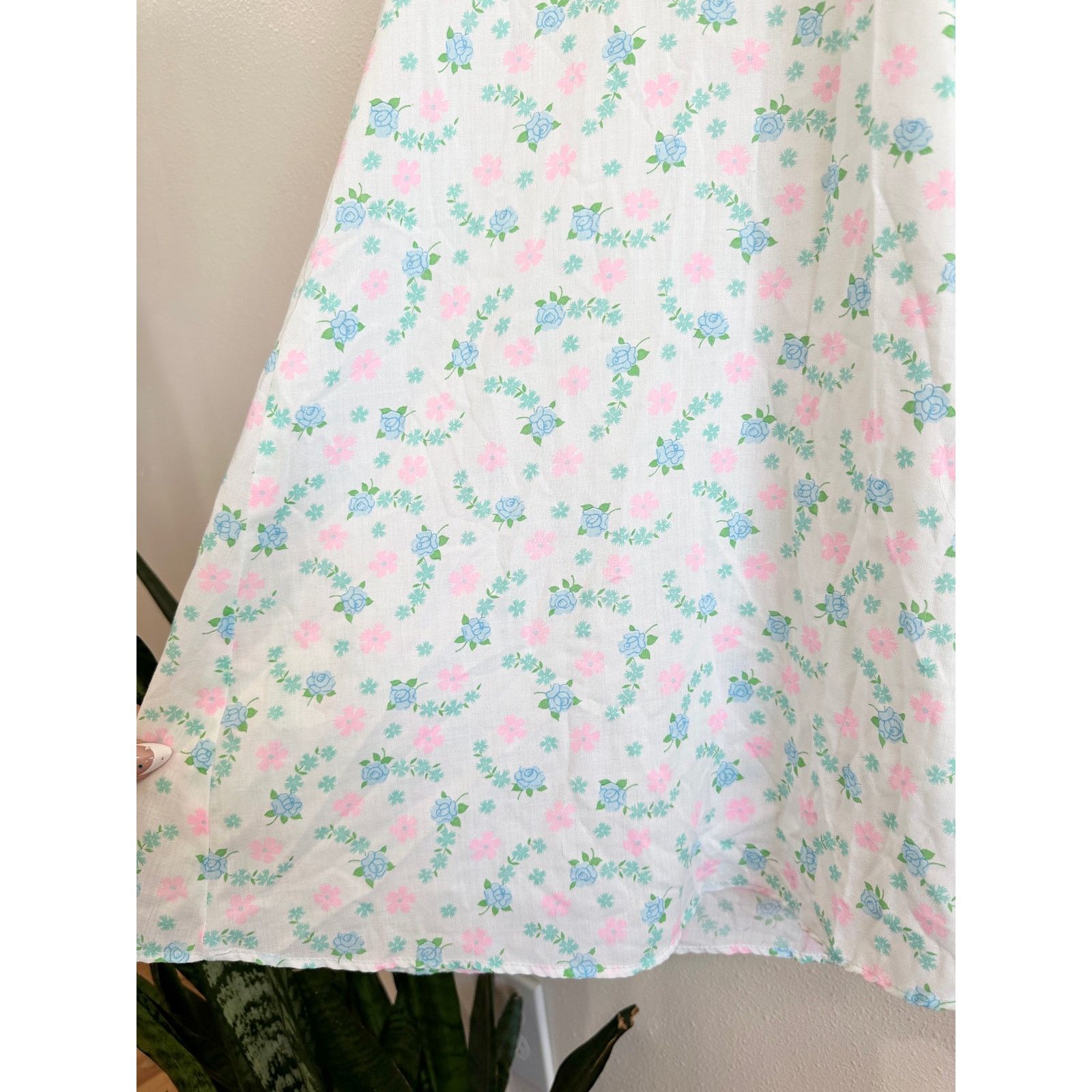 Handmade 50s/60s Handmade Floral Day Dress Size L / US 10 / IT 46 - 10 Thumbnail