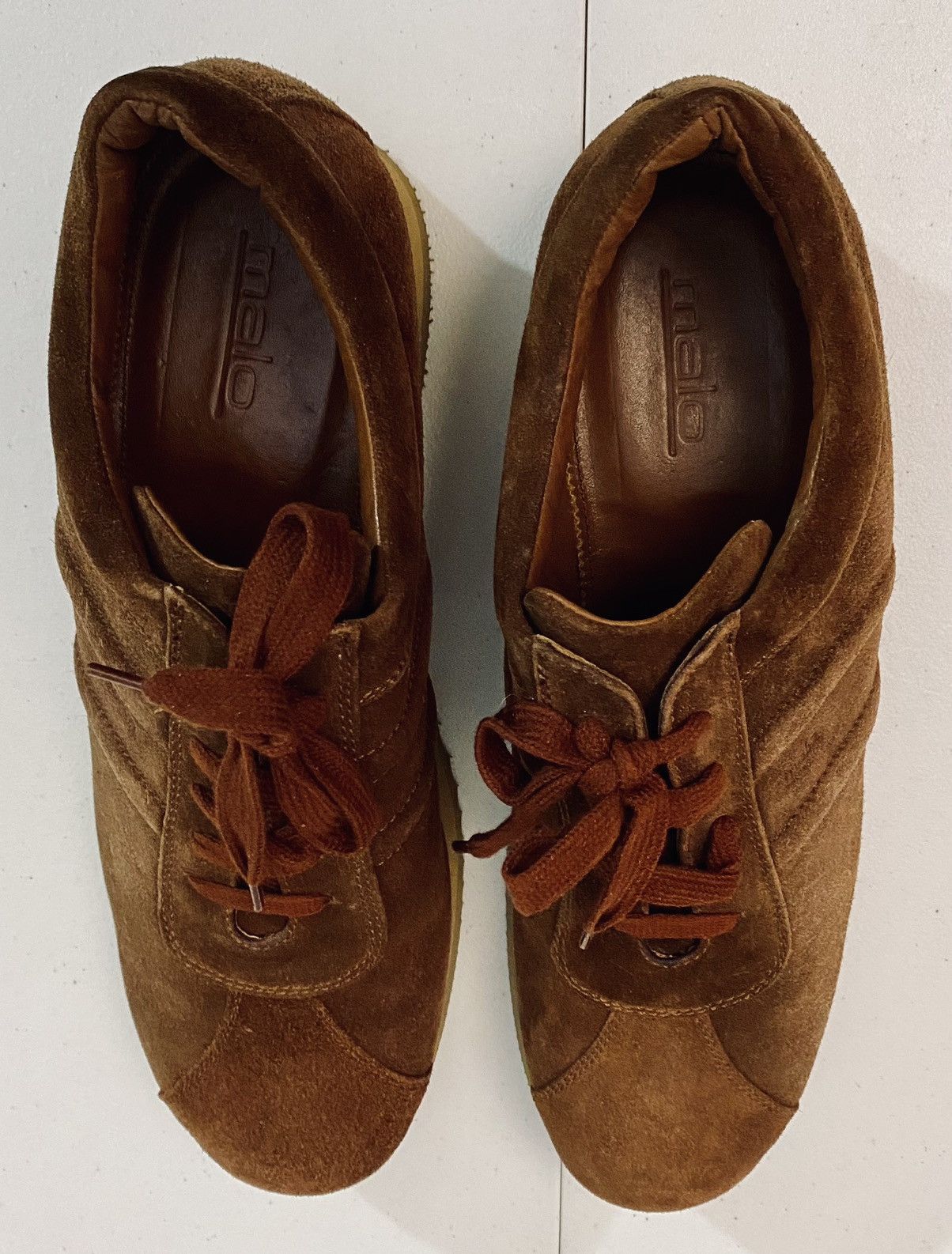 Malo Malo 🇮🇹 Brown French Calfskin Suede Voyager Sneakers 11 NEW Size US 11 / EU 44 - 4 Thumbnail