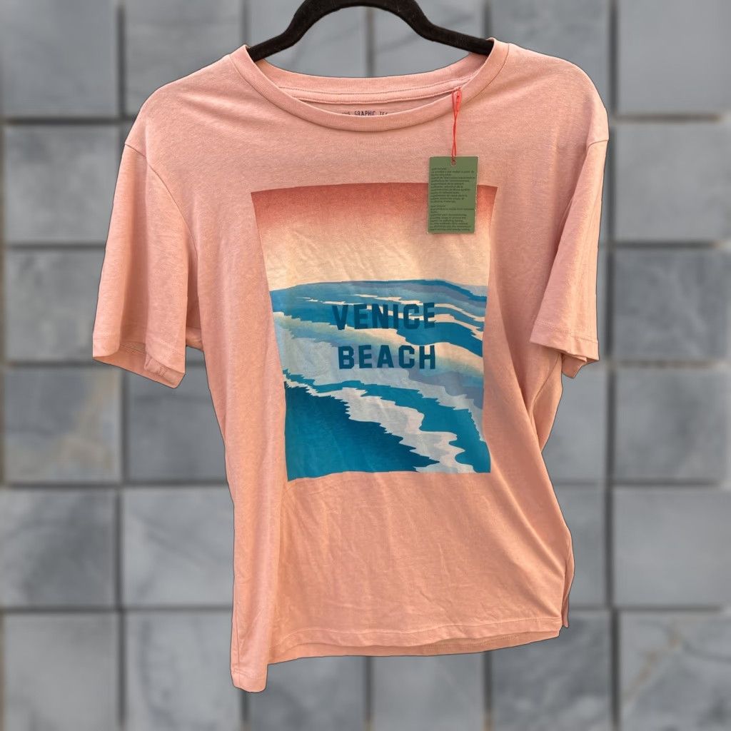 Celio Celio Love Recycle Pink Venice Beach SS T-Shirt Women Small NWT Cotton Blend Logo Graphic Size S / US 4 / IT 40 - 1 Thumbnail