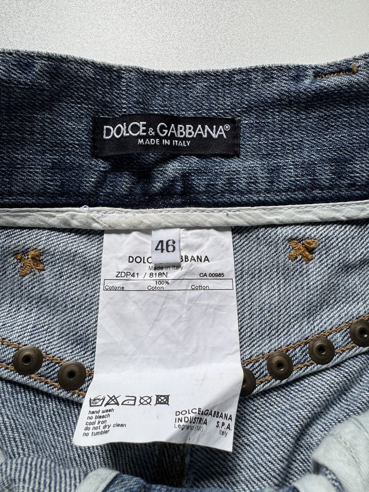 Dolce & Gabbana Rare Dolce Gabbana Studded Rhinestones Jeans Size US 30 / EU 46 - 12 Thumbnail