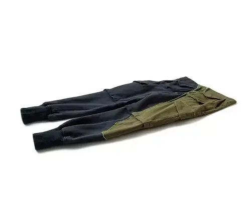 Jean 21AW Tokyo Union Navy Blue Green Patchwork Jogger Pants Size US 32 / EU 48 - 4 Thumbnail